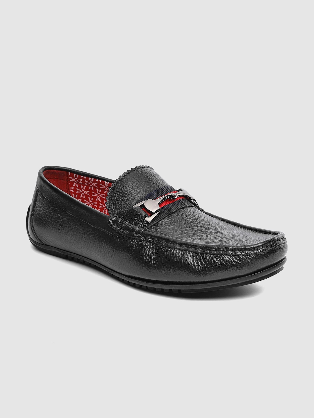 

V8 by Ruosh Men Black Leather Driving Shoes