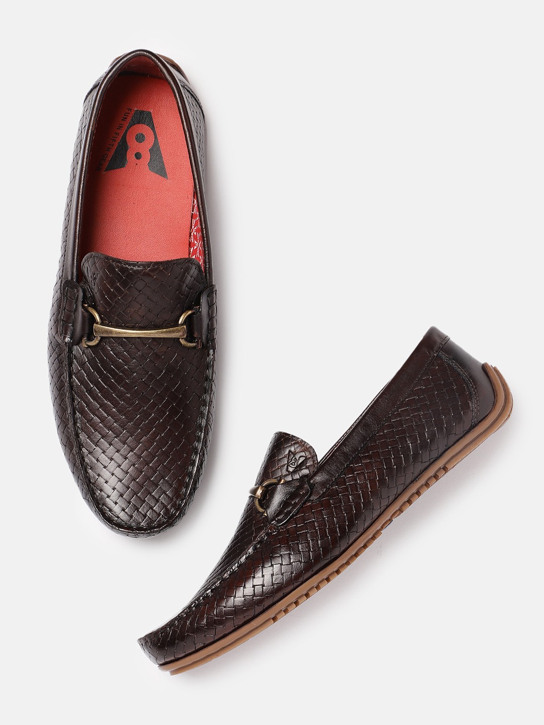 

V8 by Ruosh Men Brown Leather Driving Shoes