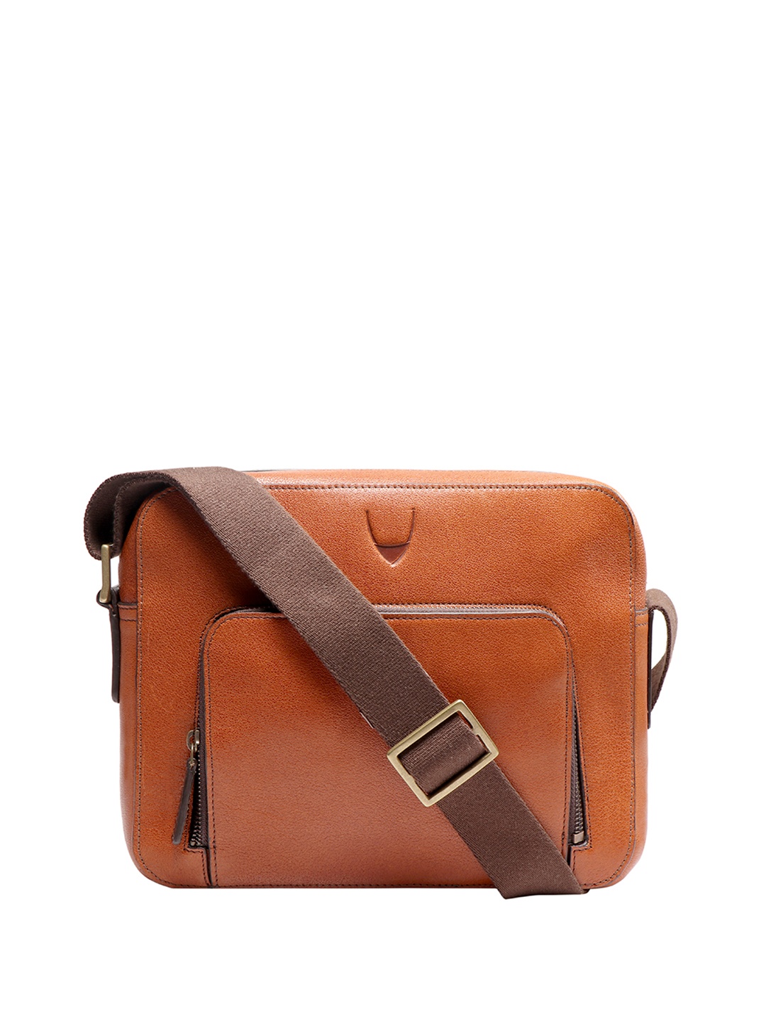 

Hidesign Men Tan Brown Solid Leather Messenger Bag