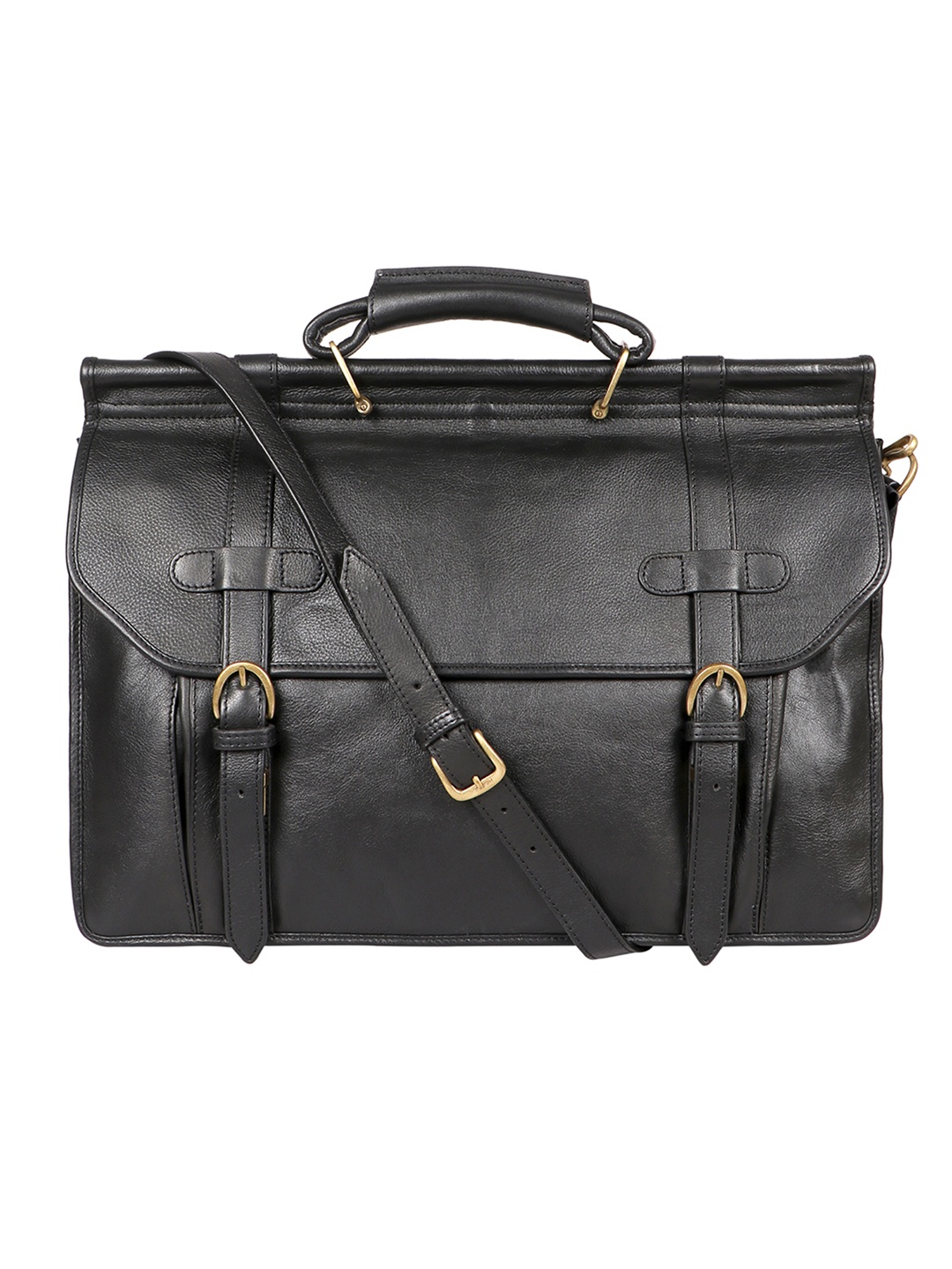 

Hidesign Men Black Solid Messenger Leather Bag