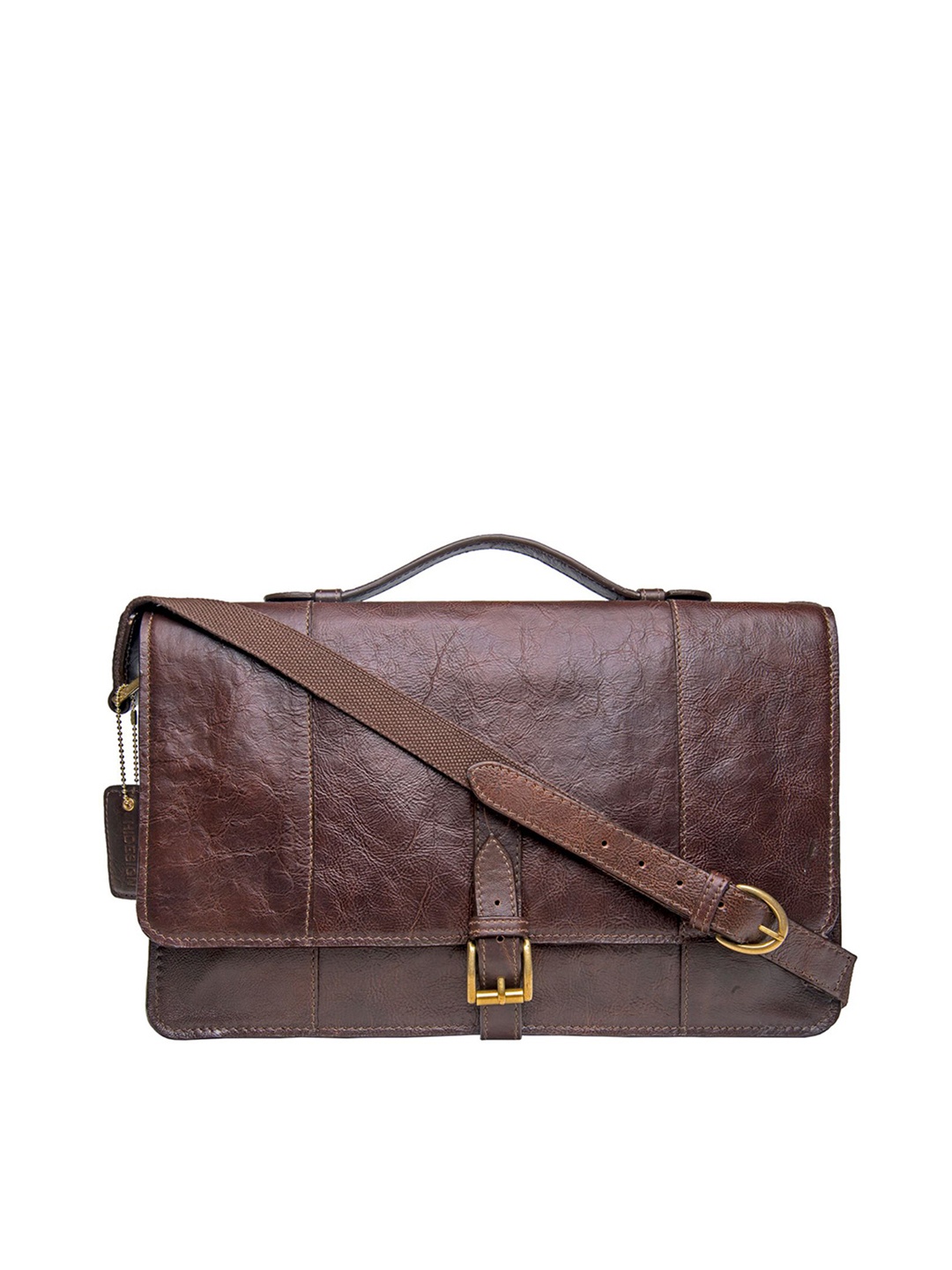

Hidesign Men Brown Solid Messenger Leather Bag