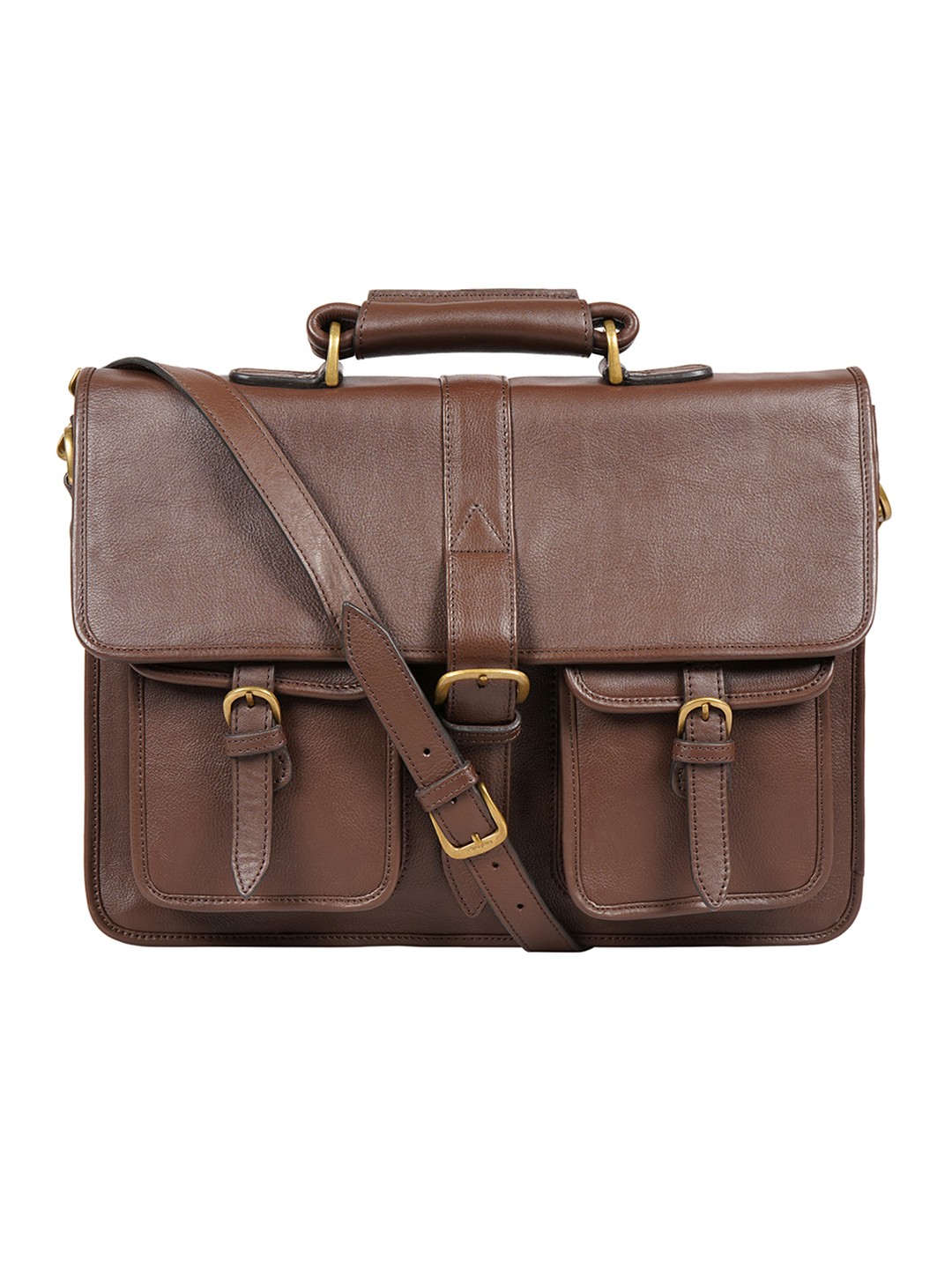 

Hidesign Men Brown Solid Leather Messenger Bag