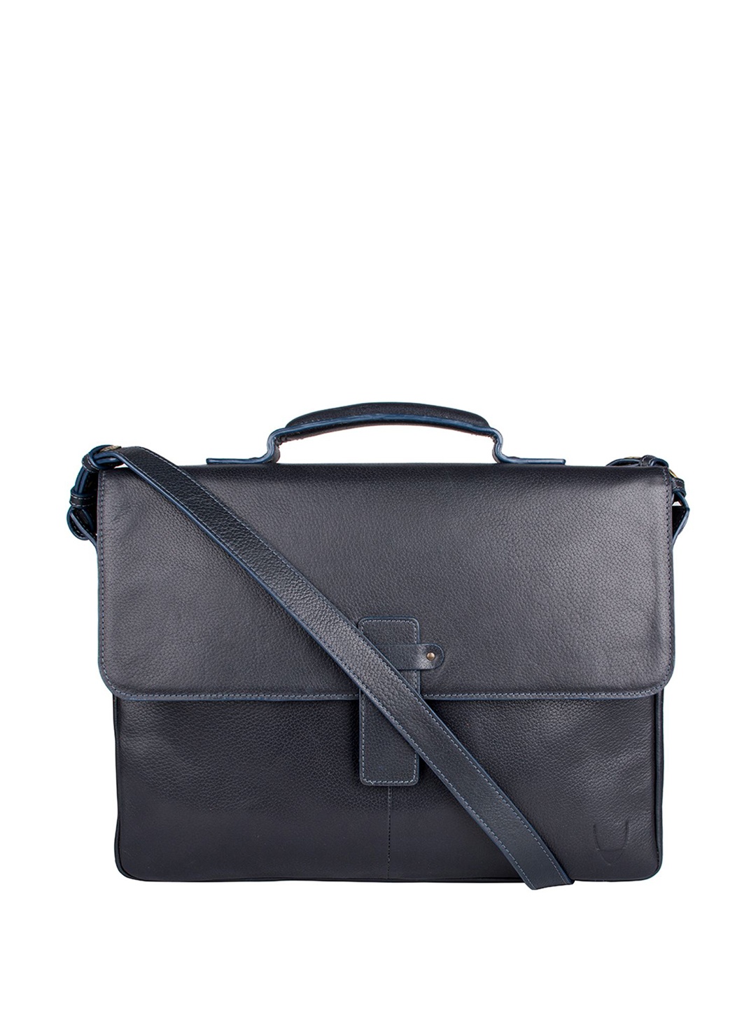 

Hidesign Men Blue Solid Leather Laptop Bag