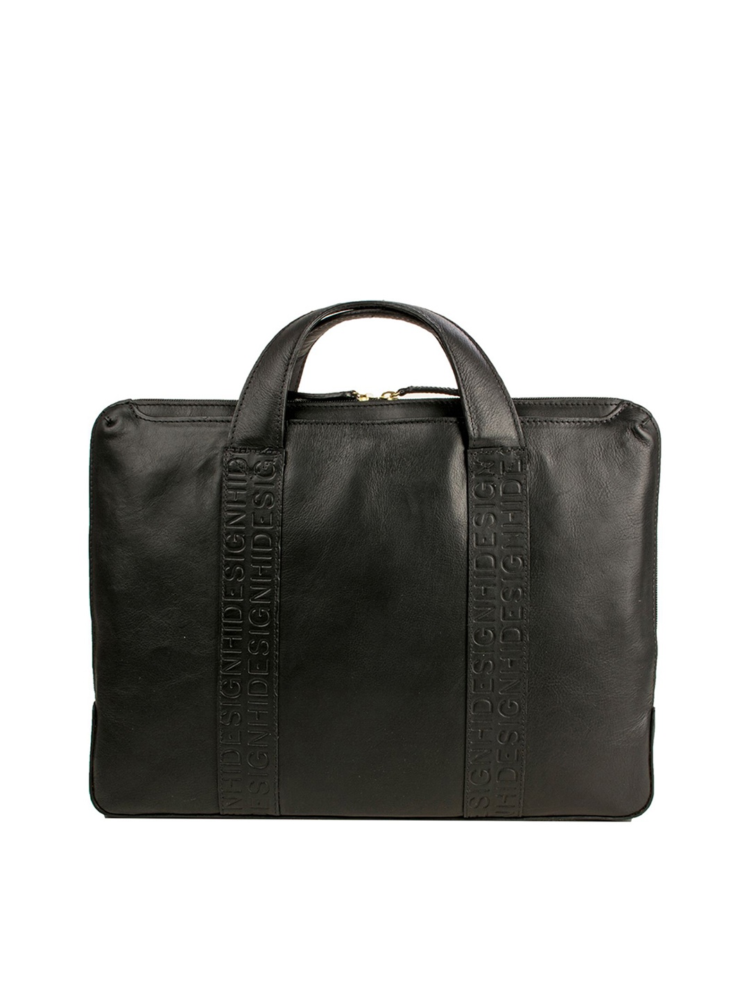 

Hidesign Men Black Solid Leather Laptop Bag
