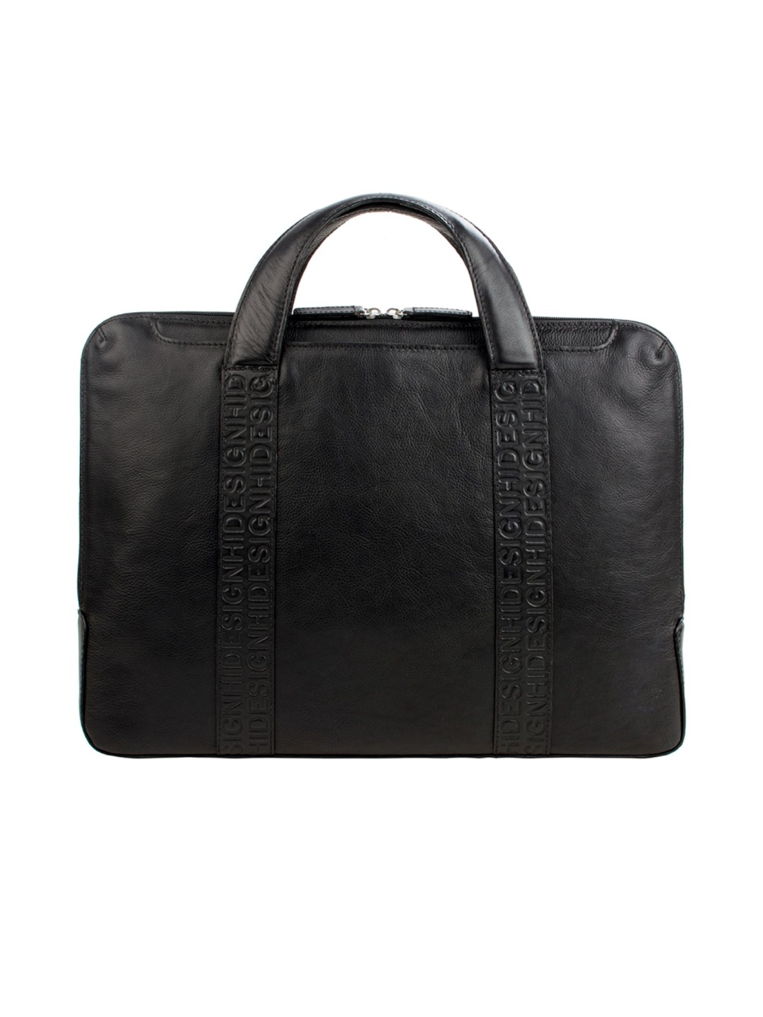 

Hidesign Men Black Solid Leather Laptop Bag