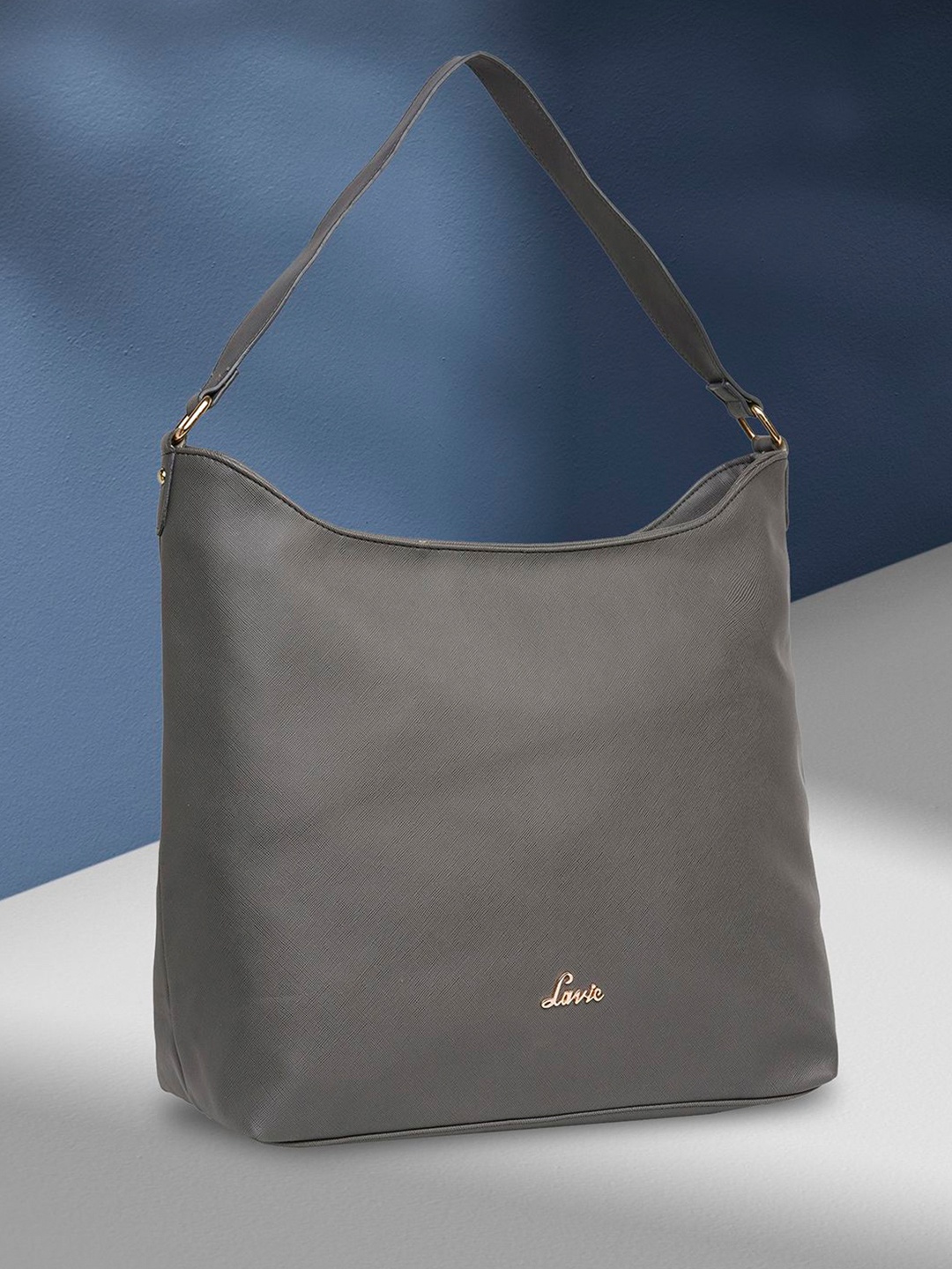 

Lavie Polani Grey Solid Hobo Bag