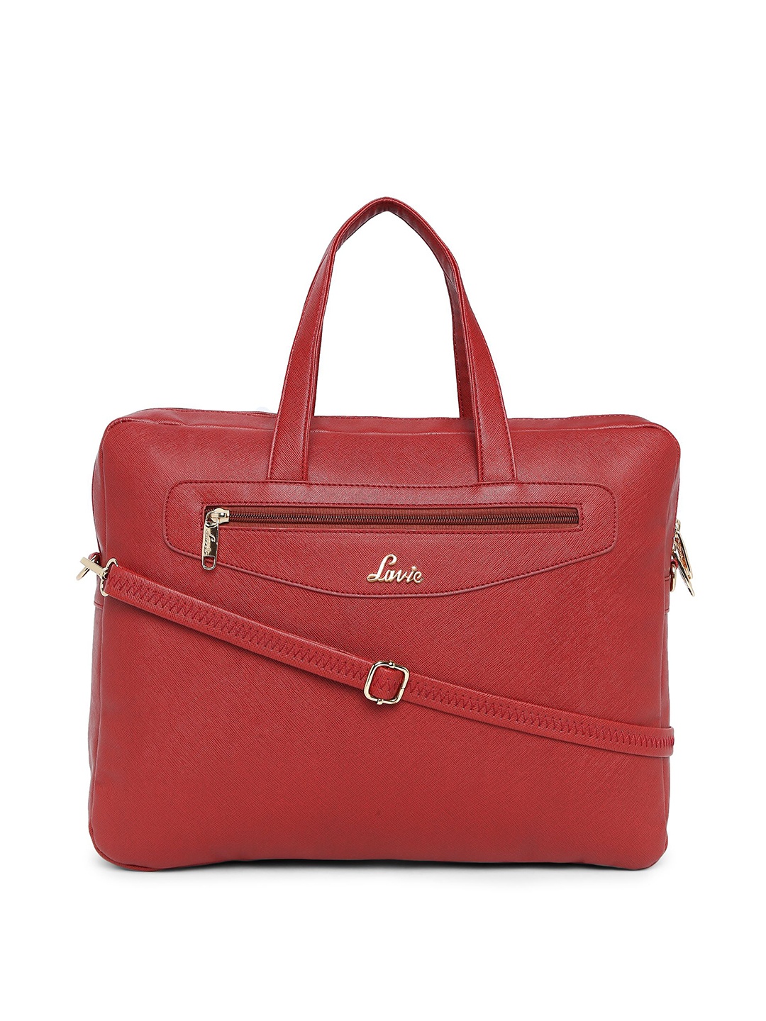 

Lavie Women Red Textured Laptop Bag