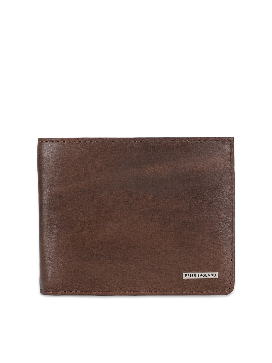 

Peter England Men Brown Solid Two Fold Leather Wallet