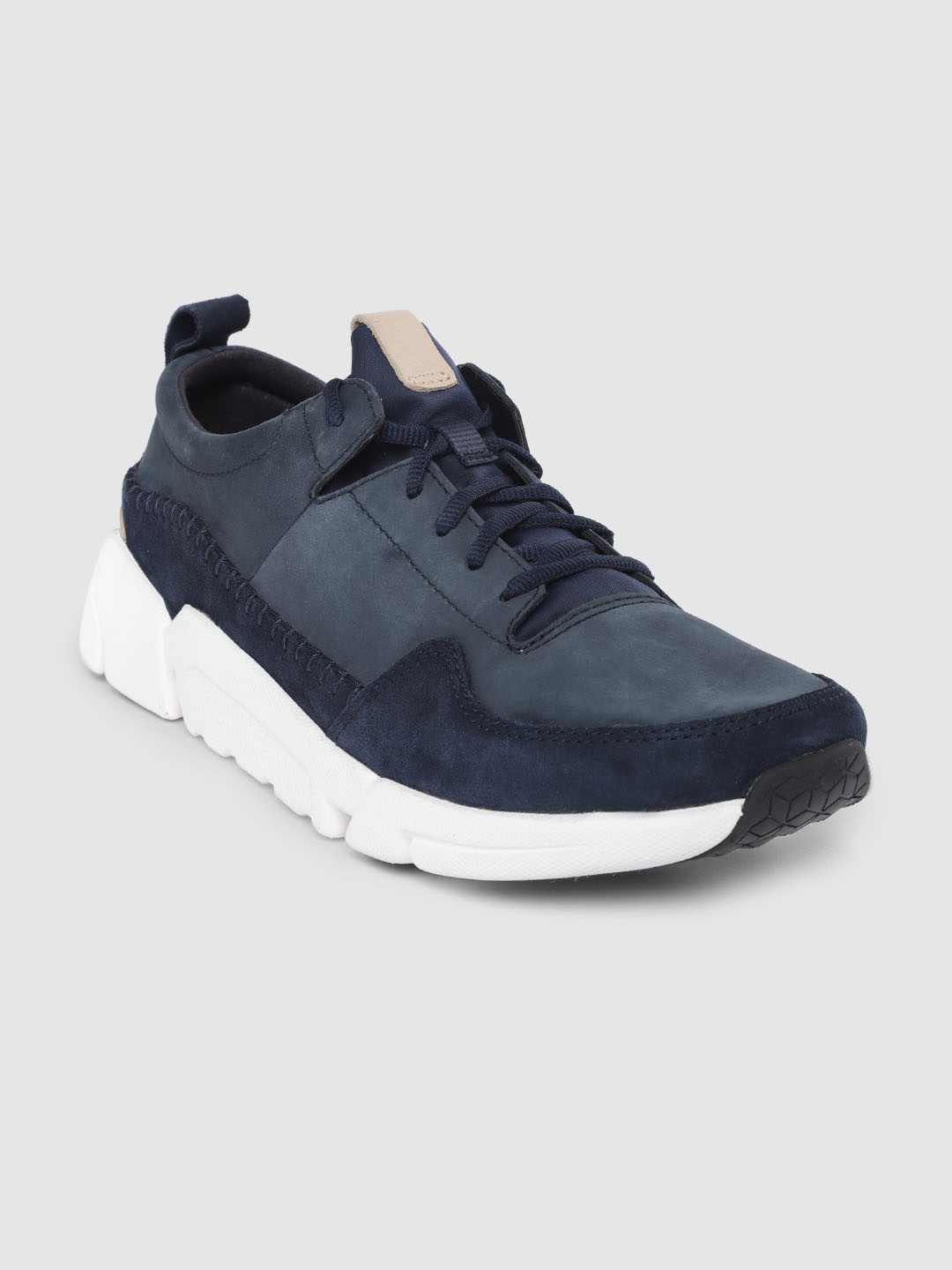 

Clarks Men Navy Blue Solid Nubuck Sneakers