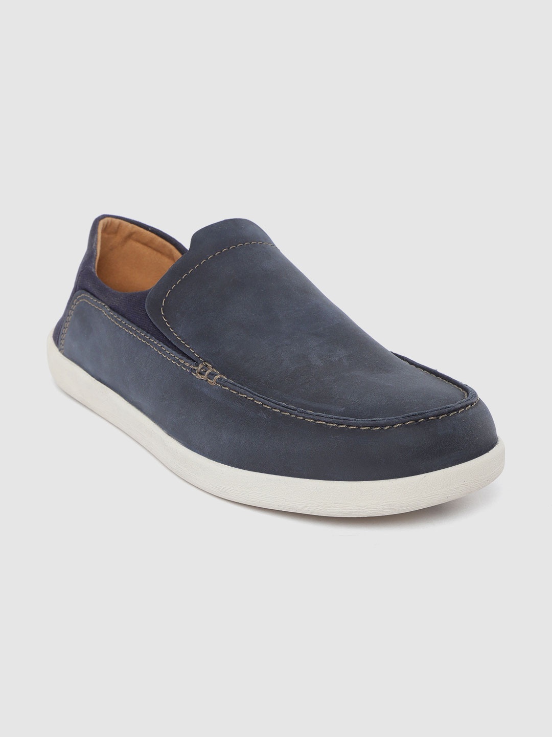 

Clarks Men Navy Blue Leather Loafers