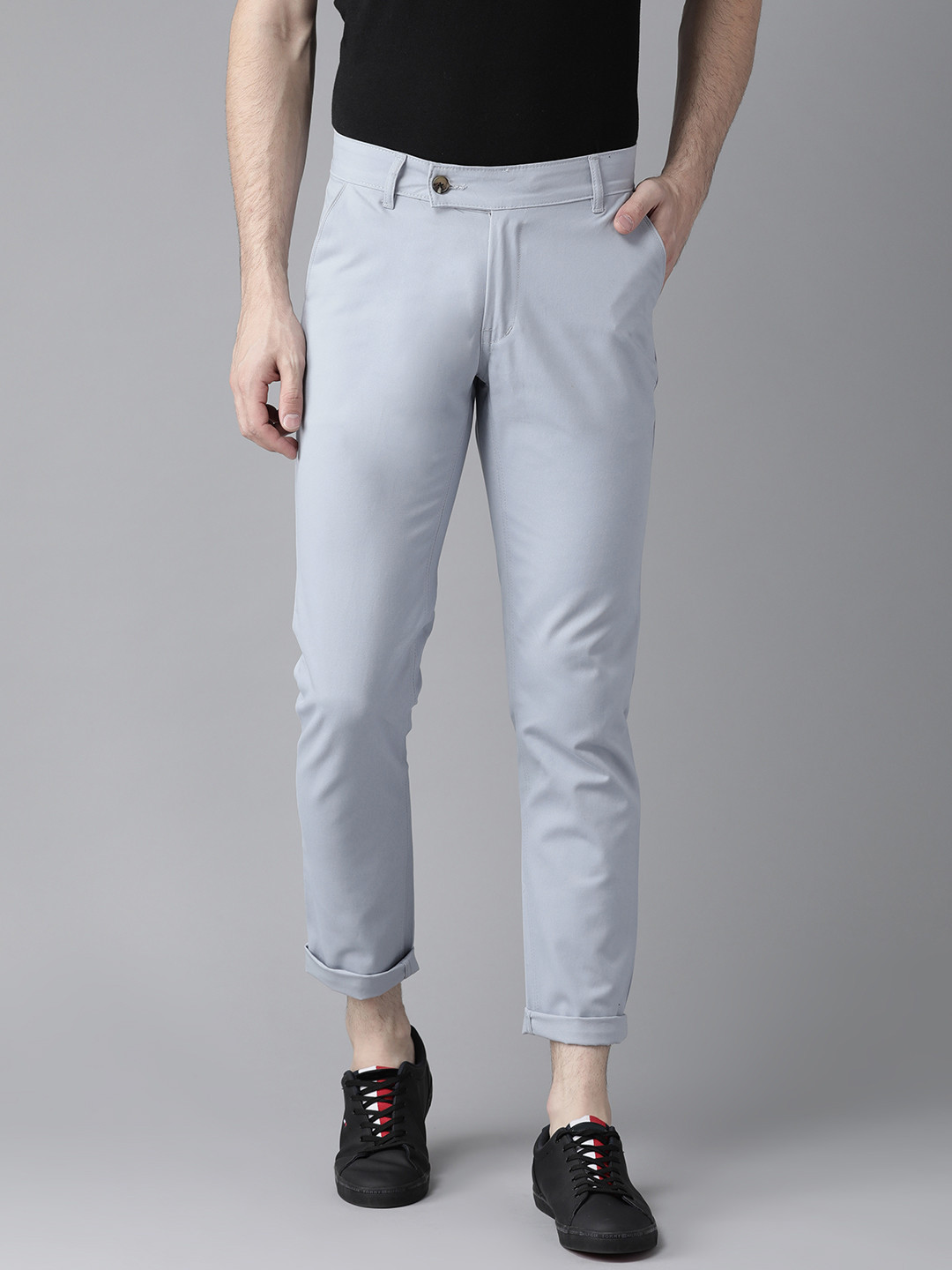 

Hubberholme Men Blue Slim Fit Solid Chinos