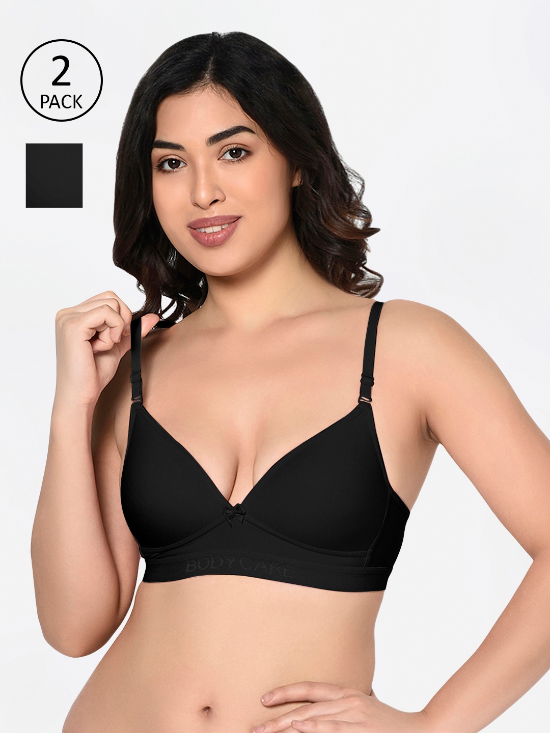 

Bodycare Pack of 2 Assorted Non-Wired Heavily Padded Sports Bra E1606-BB-2PCS