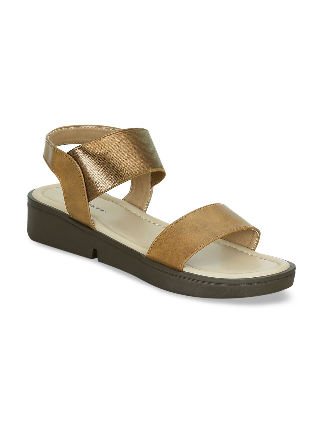 

Get Glamr Women Tan Brown Solid Open Toe Flats