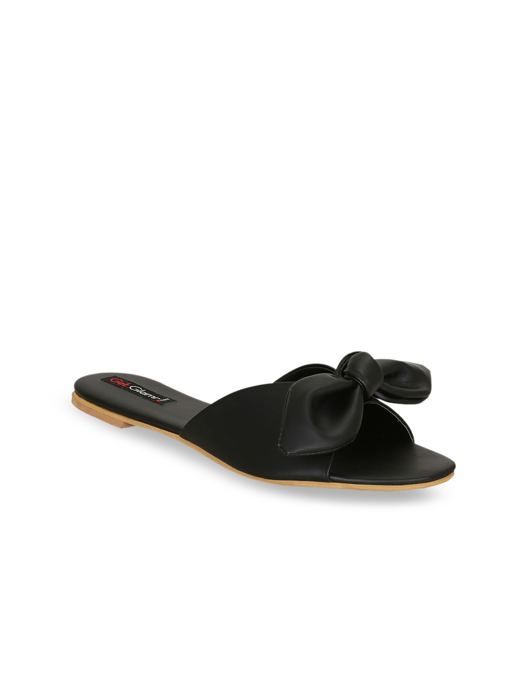 

Get Glamr Women Black Solid Open Toe Flats