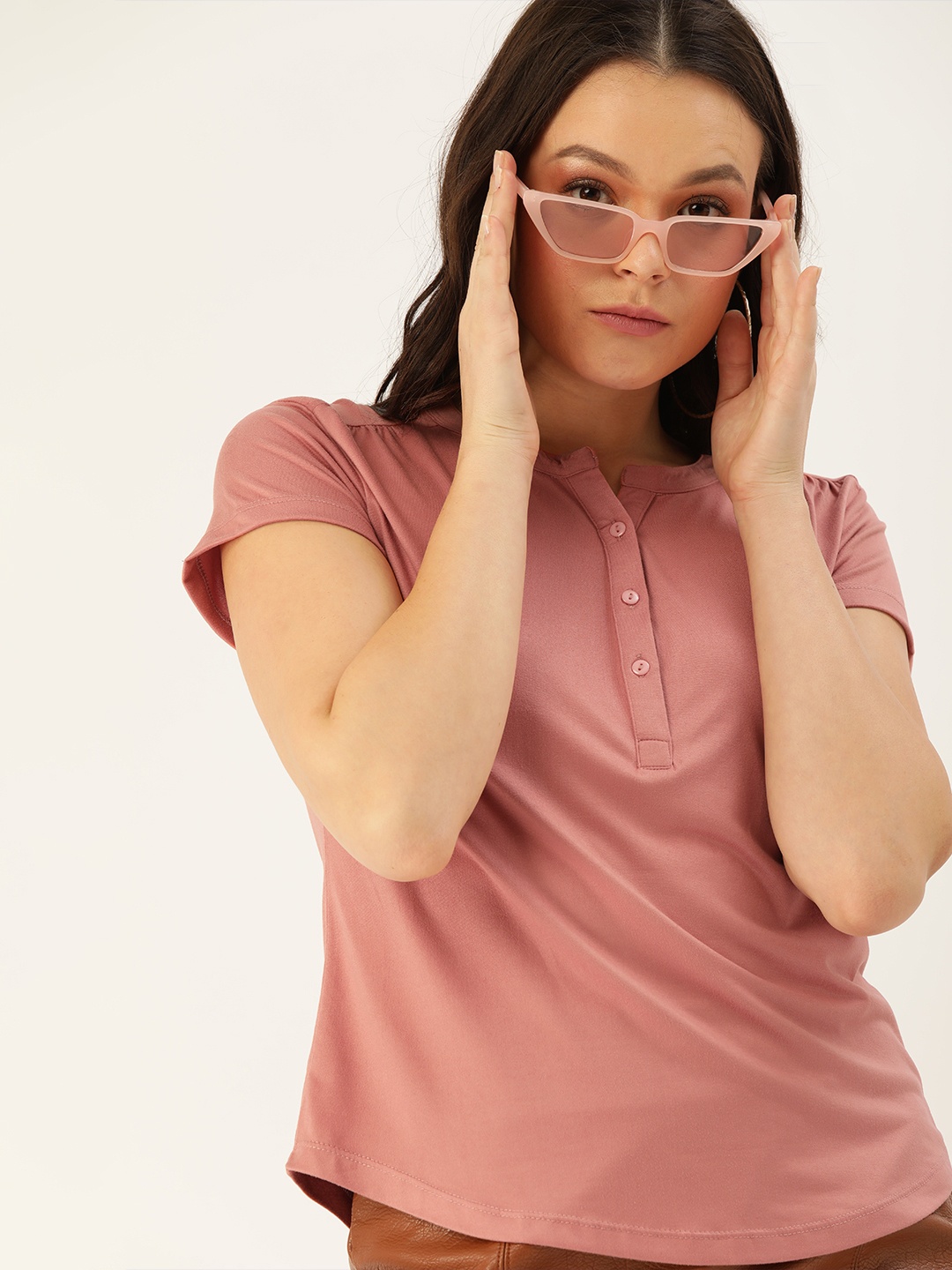 

DressBerry Women Pink Solid Top