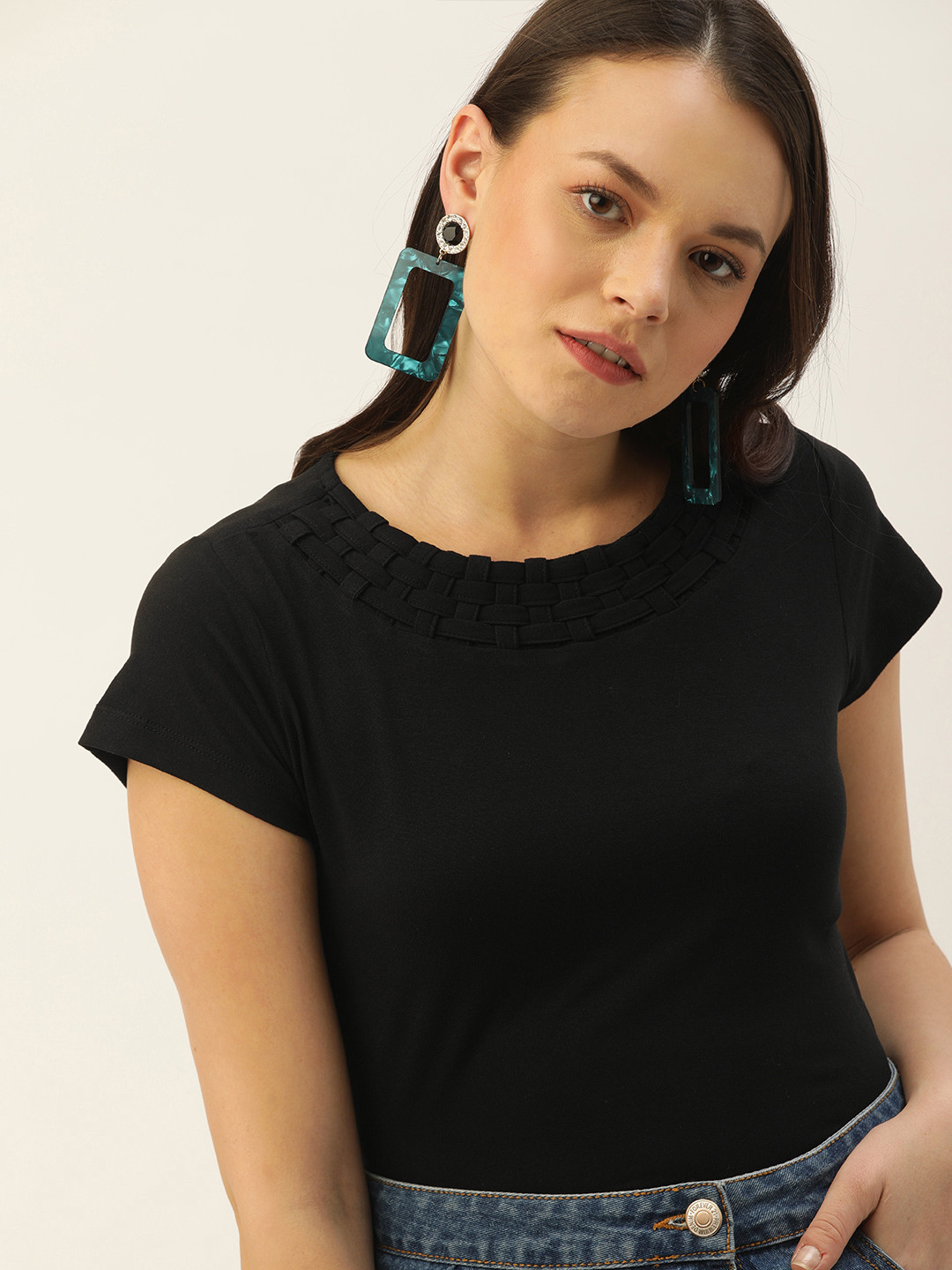 

DressBerry Women Black Solid Top