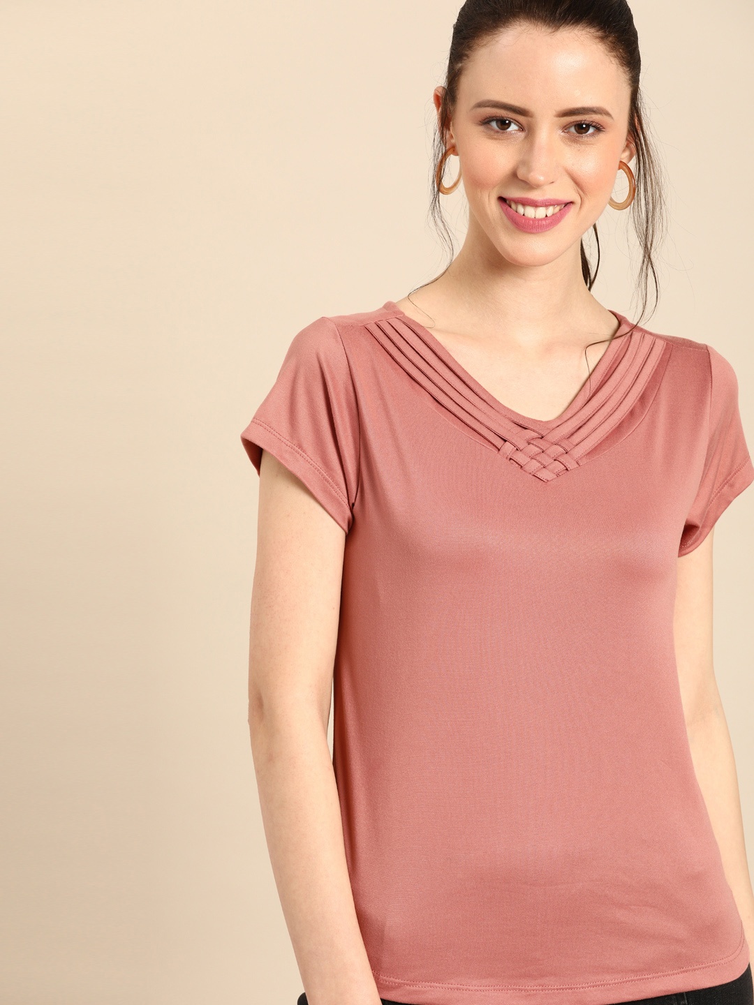 

DressBerry Women Pink Solid Top
