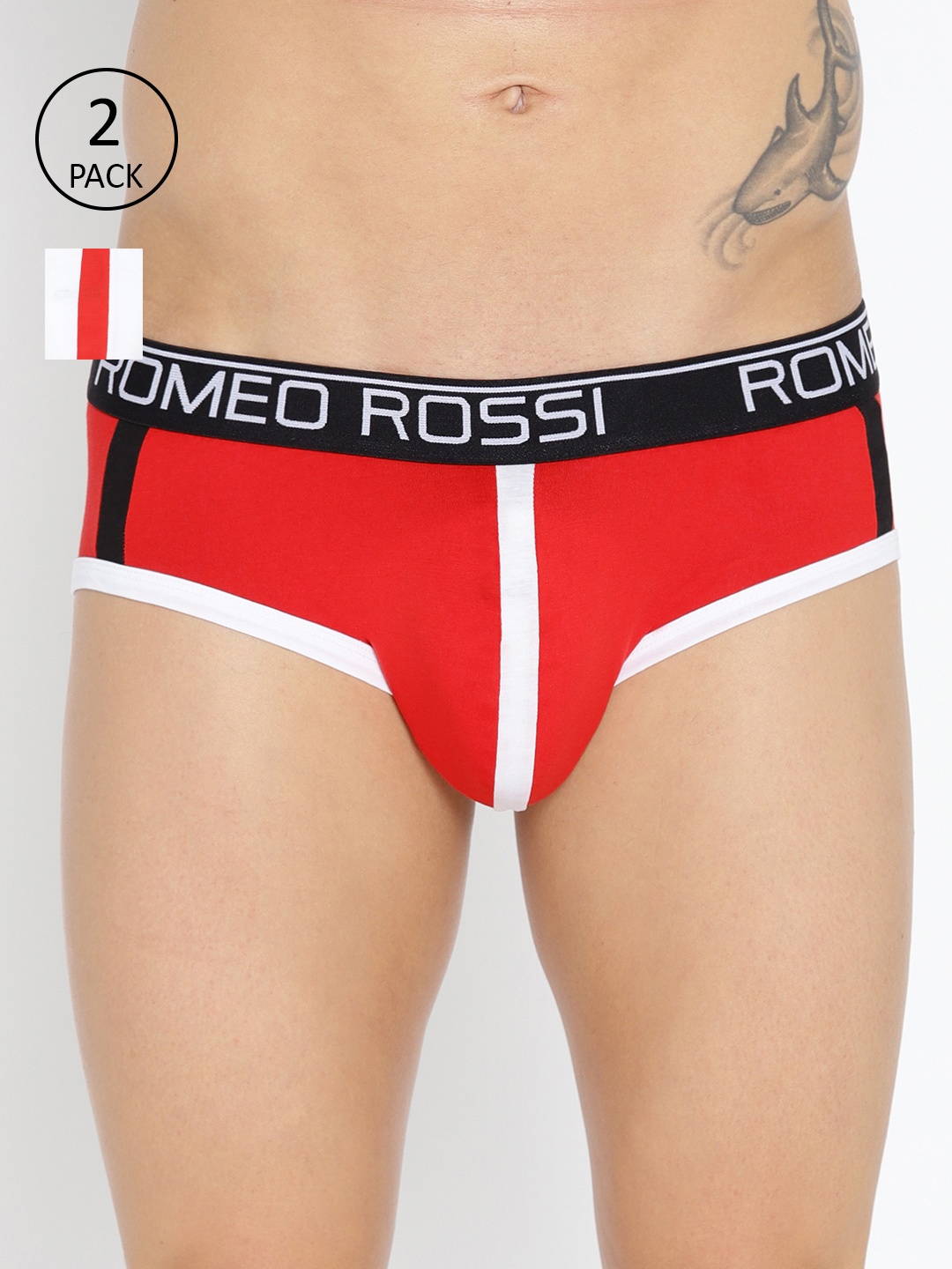 

ROMEO ROSSI Men Pack of 2 Briefs CLBCP-2002, Red