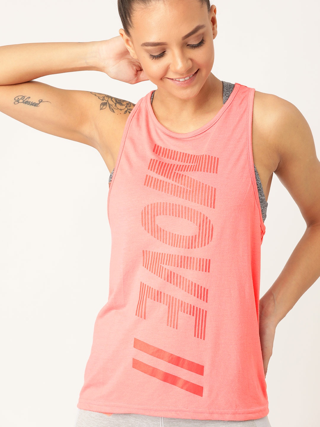 

DressBerry Women Pink & Red Printed Round Neck T-shirt