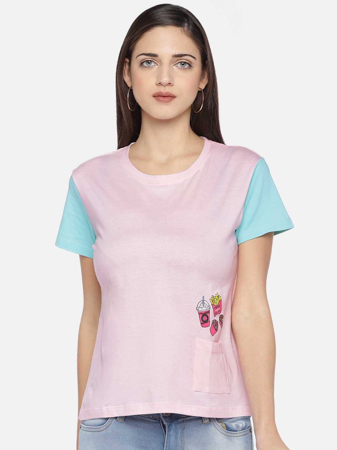 

Globus Women Pink Printed Round Neck T-shirt