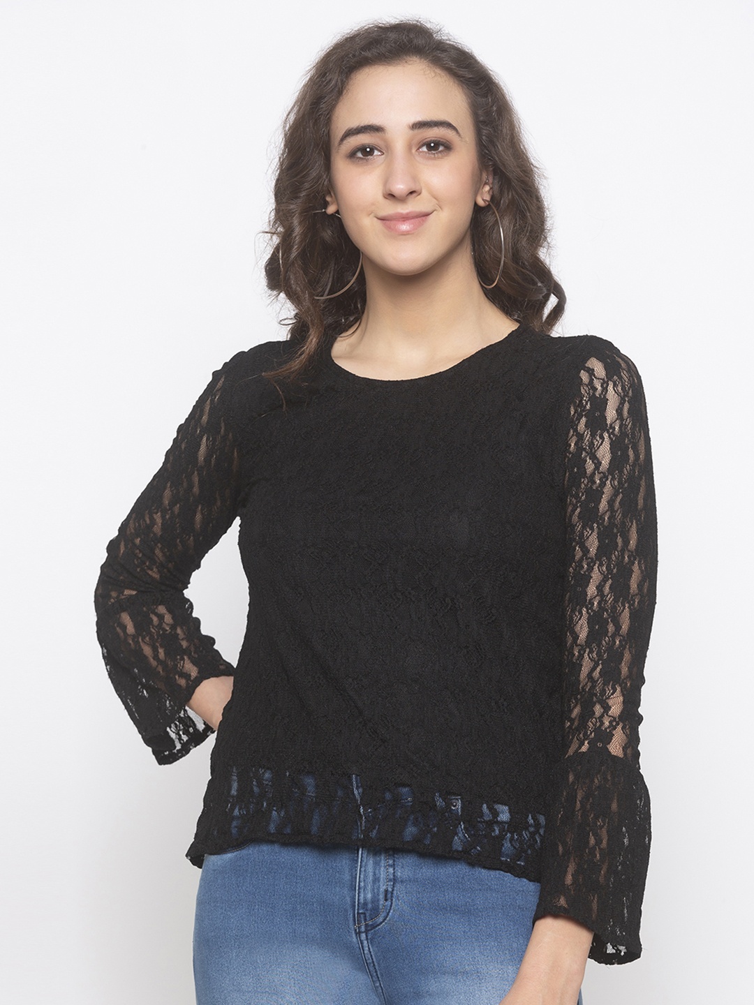 

Globus Women Black Self Design Top