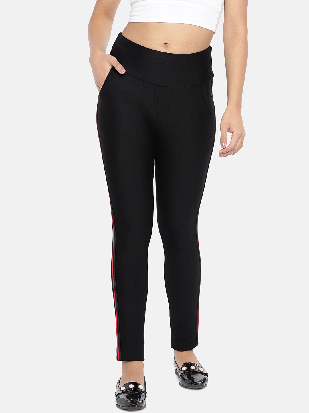 

Globus Women Black Slim Fit Solid Regular Trousers