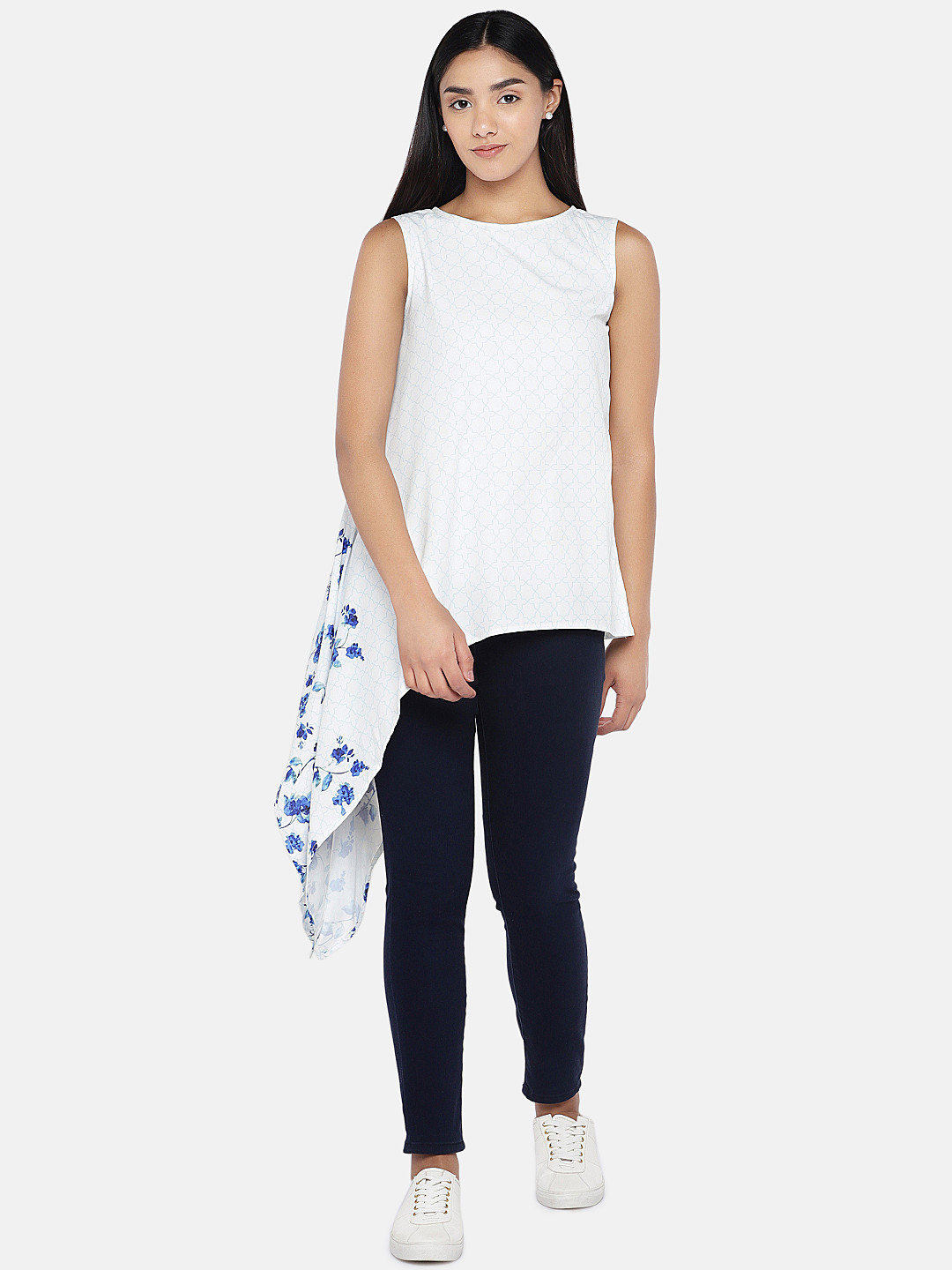

Globus Women White Solid A-Line Top