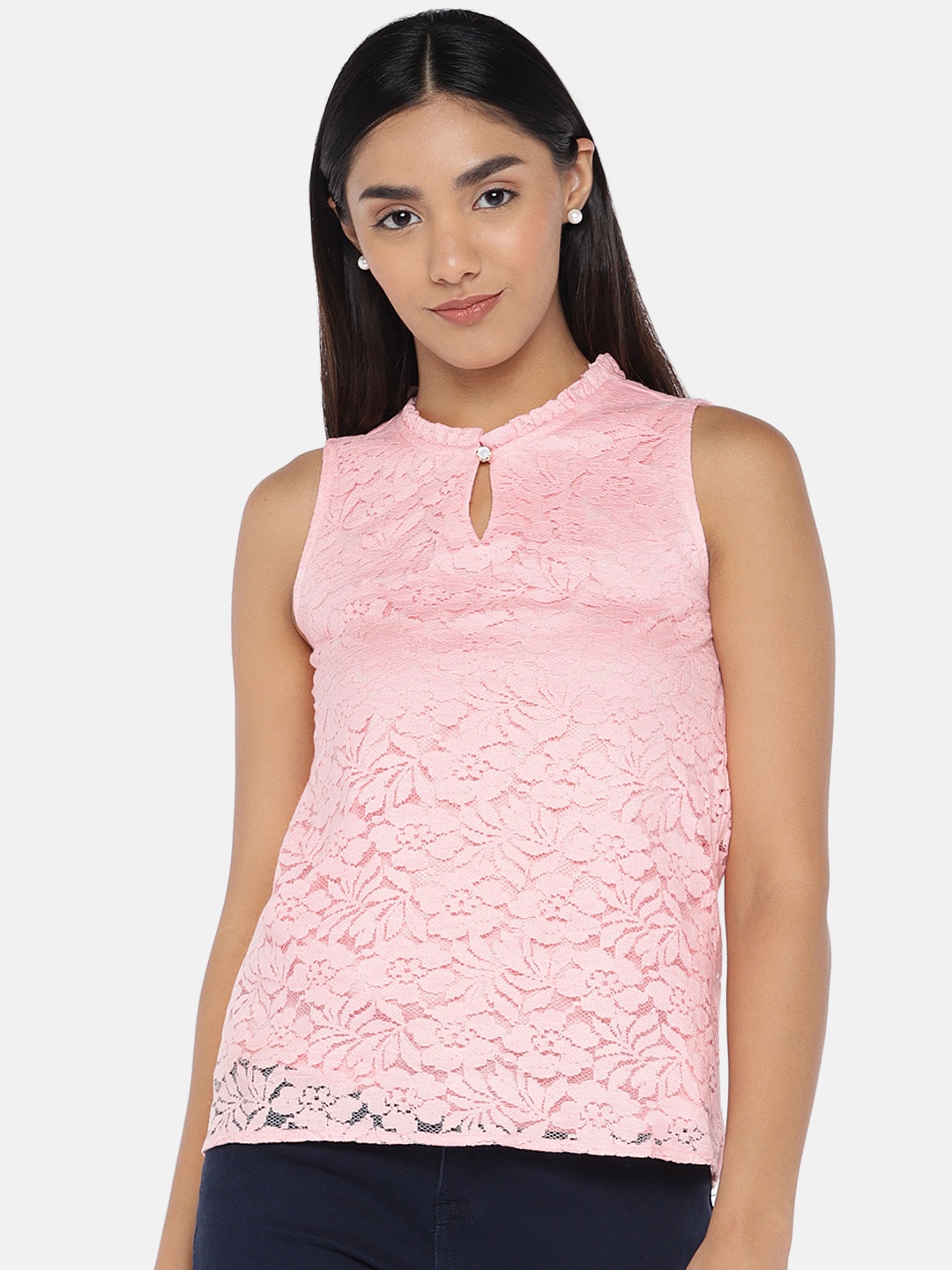 

Globus Women Pink Self Design Top