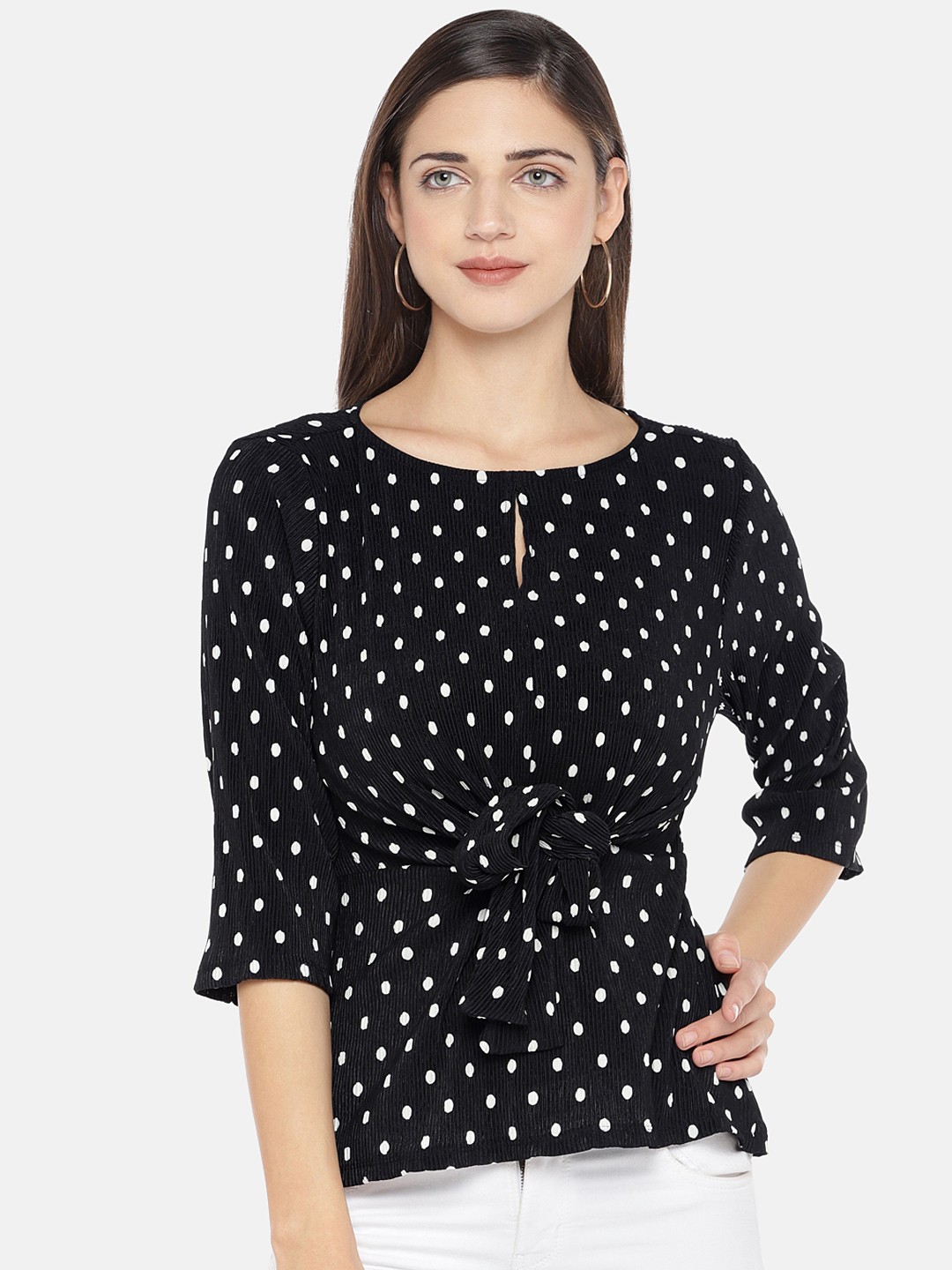 

Globus Women Black Printed Pure Cotton Top