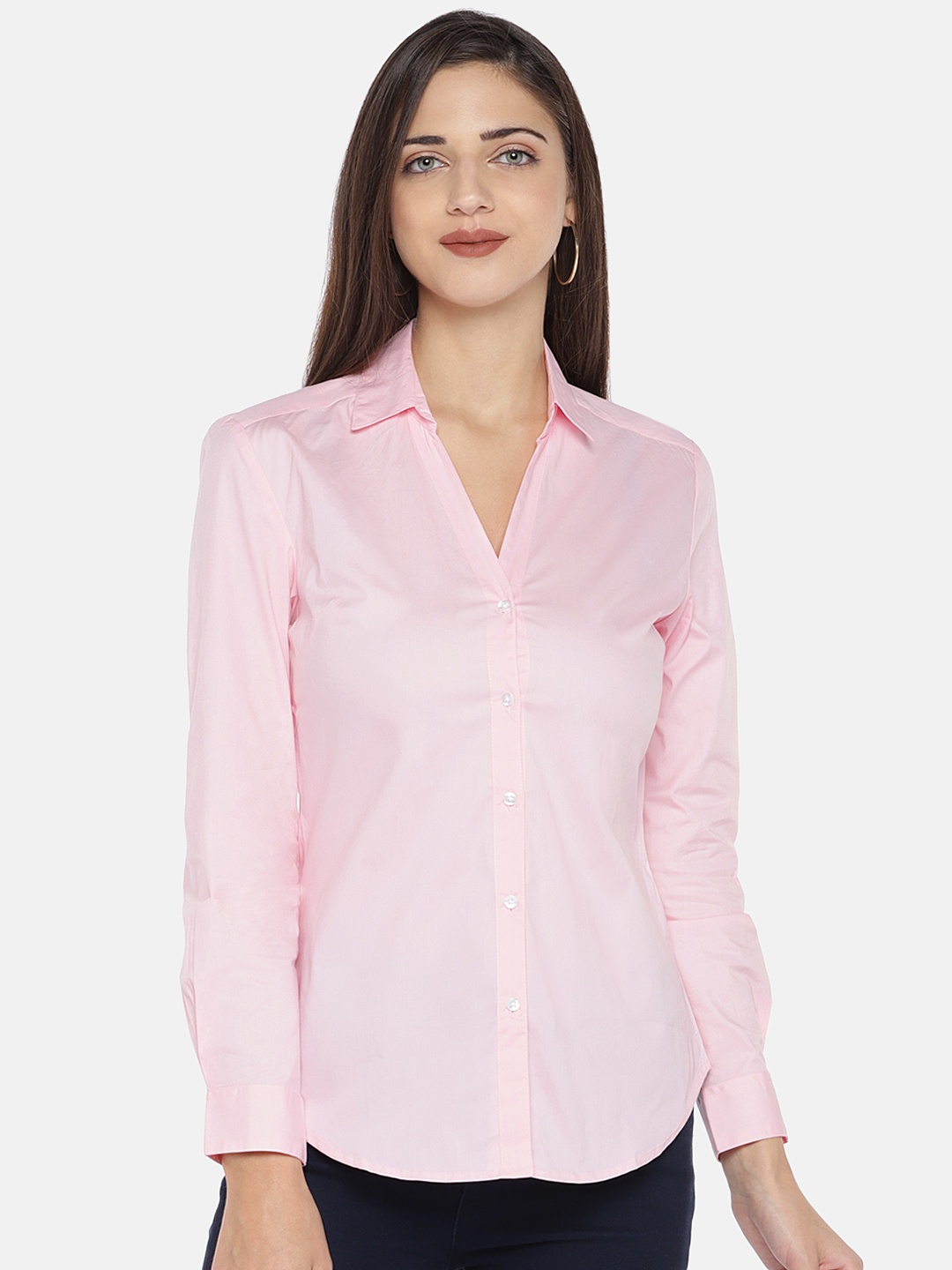 

Globus Women Pink Regular Fit Solid Casual Shirt