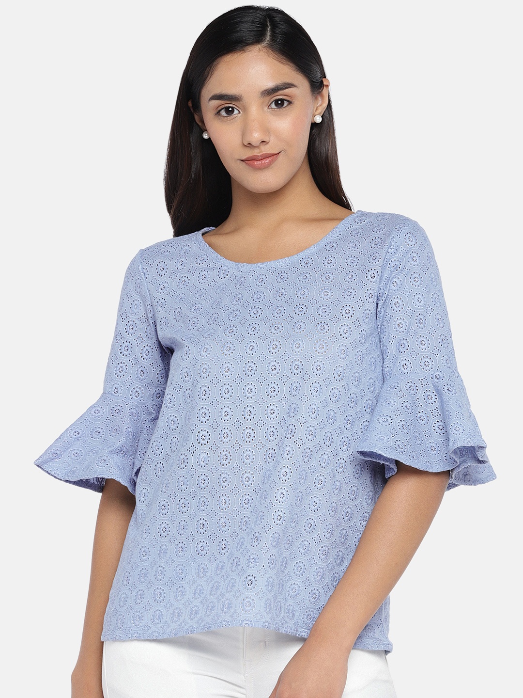 

Globus Women Blue Self Design Top