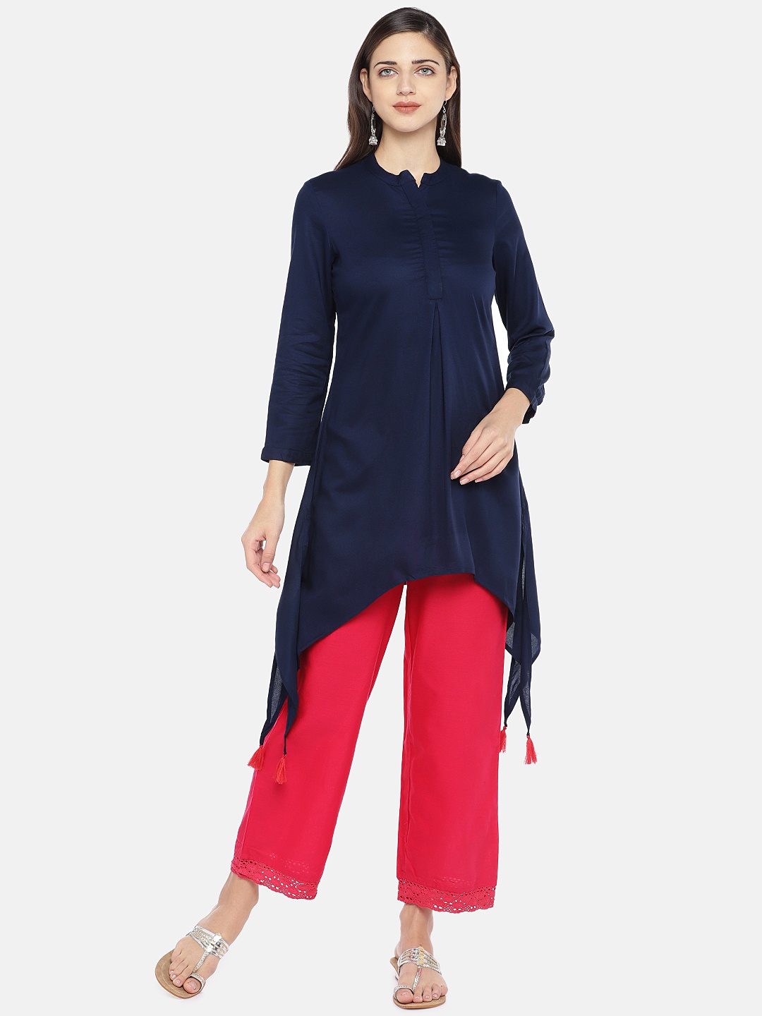 

Globus Women Navy Blue Solid Tunic