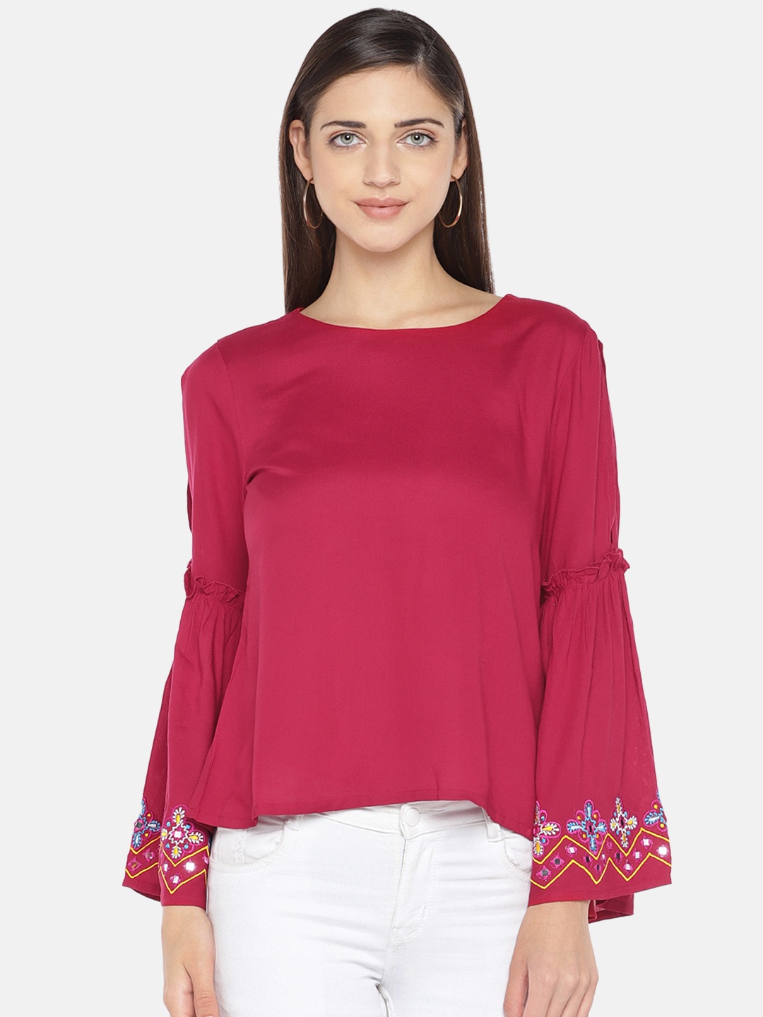 

Globus Women Magenta Pink Solid Top