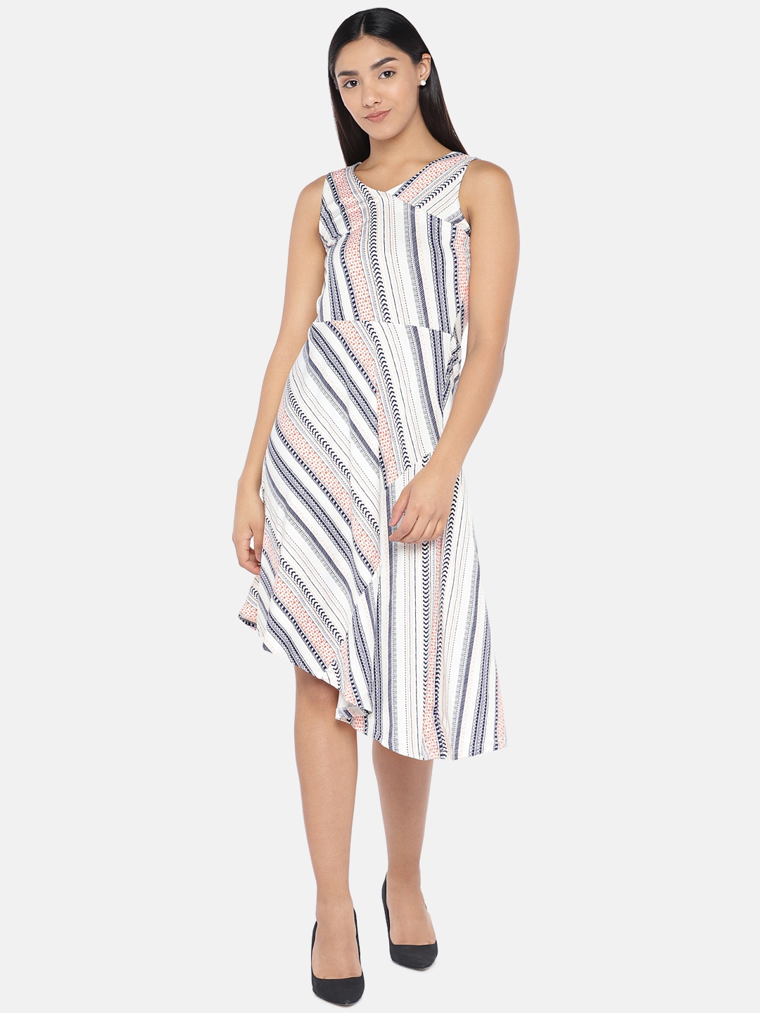 

Globus Women White & Black Printed A-Line Dress