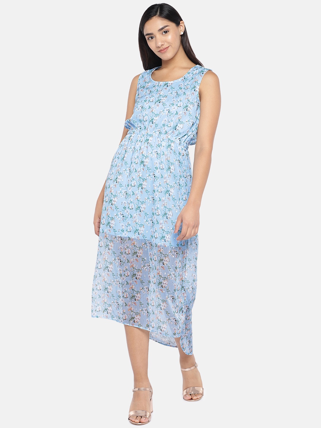 

Globus Women Blue Printed Fit and Flare Dress