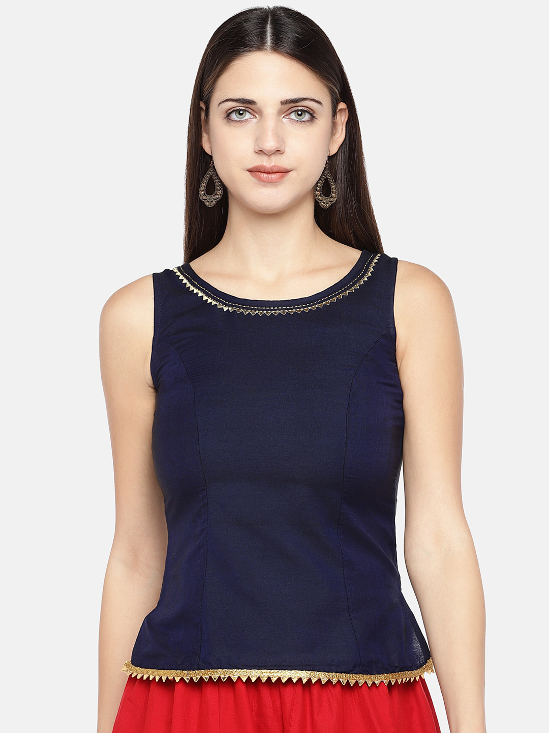 

Globus Women Navy Blue Solid Top