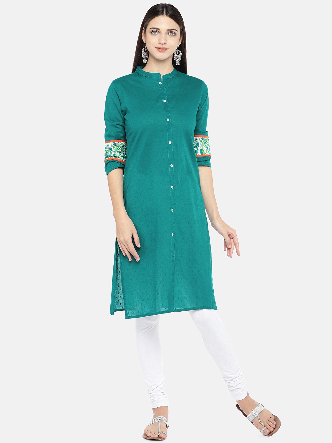 

Globus Women Teal Blue Solid Anarkali Kurta