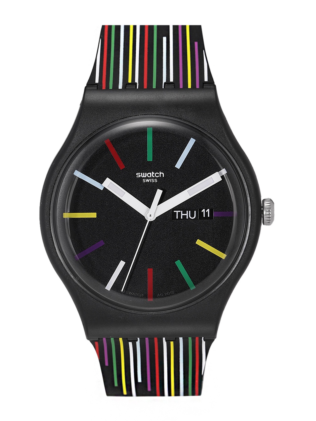 

Swatch Iloveyourfolk Unisex Black Water Resistant Analogue Watch SUOB729