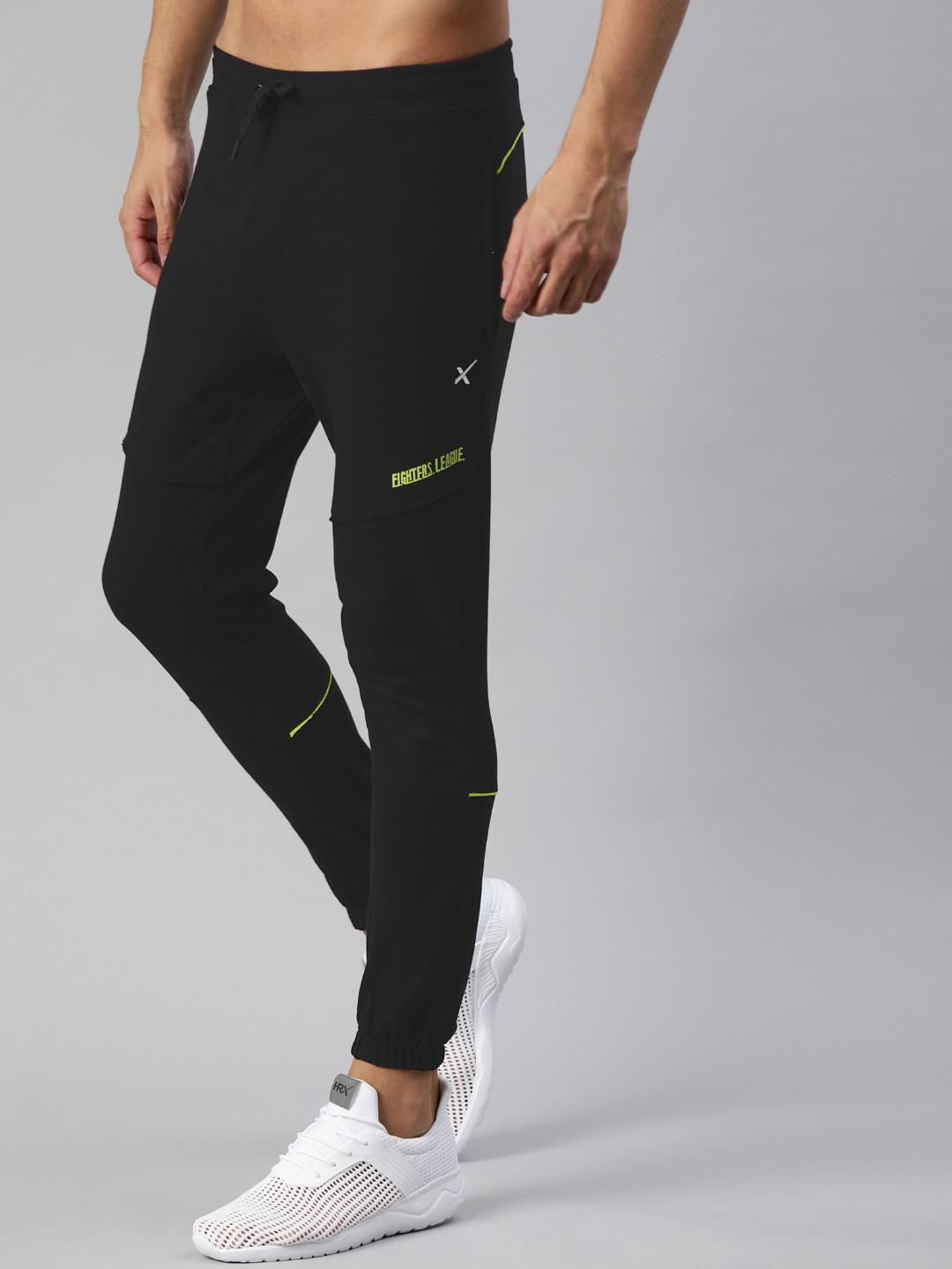 

HRX by Hrithik Roshan Men Black Solid Tapered Fit Lifestyle Track Pants