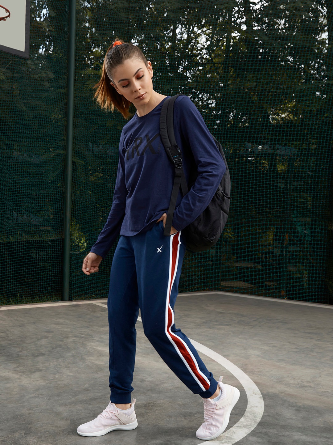 

HRX by Hrithik Roshan Women Medieval Blue Solid Slim Fit Lifestyle Joggers