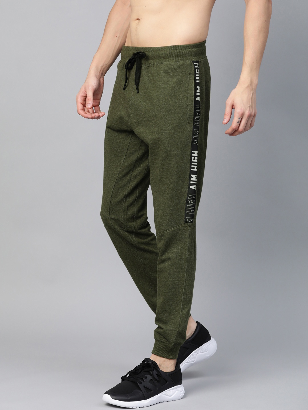 

HRX by Hrithik Roshan Men Green Melange Slim Training Rapid Dry Antimicrobial Joggers, Olive