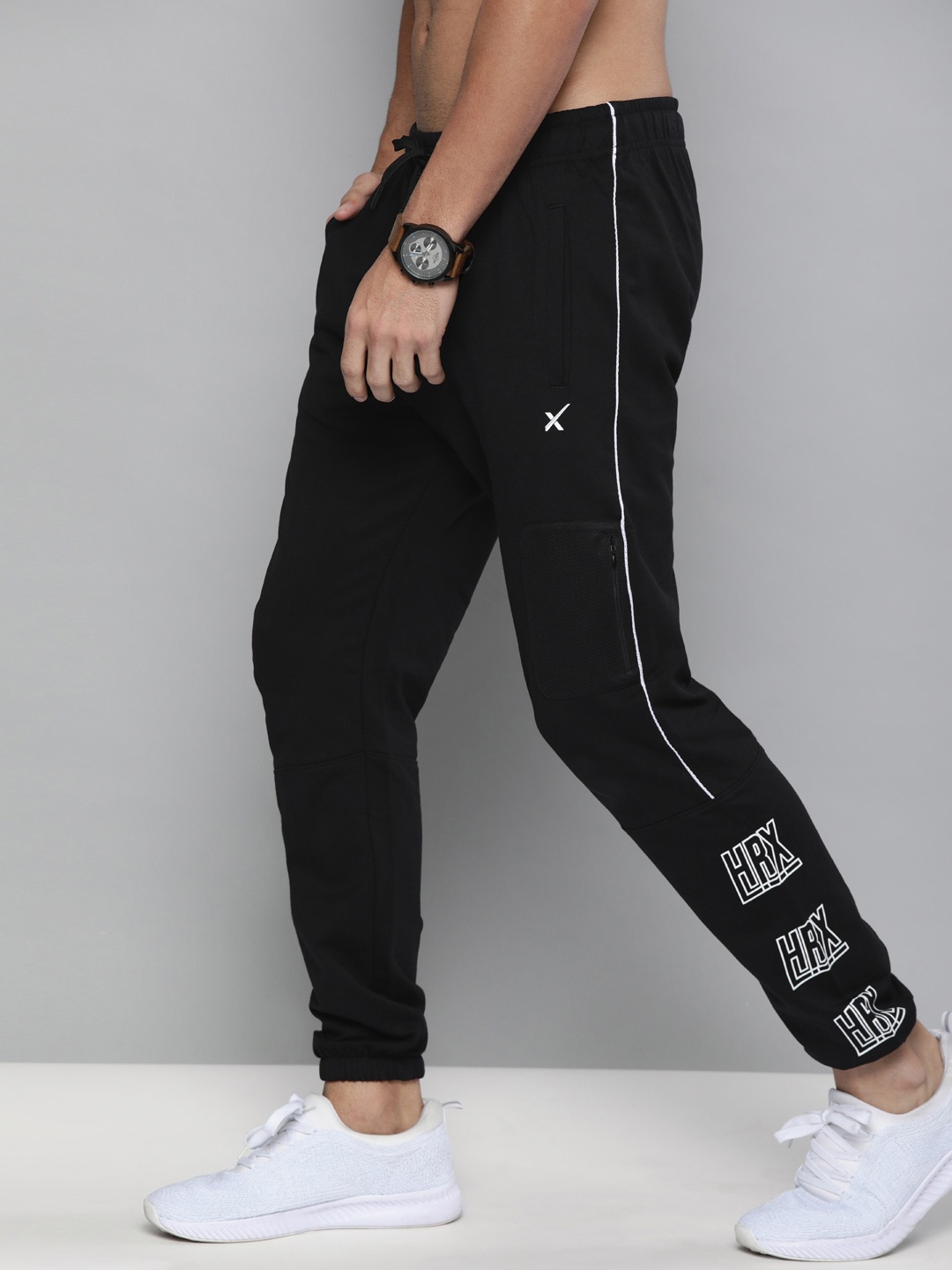 

HRX by Hrithik Roshan Men Black Printed Lifestyle Track Pants