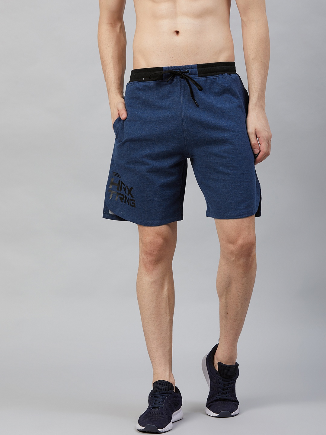 

HRX by Hrithik Roshan Men Navy Blue Solid Regular Rapid Dry Antimicrobial Training Shorts