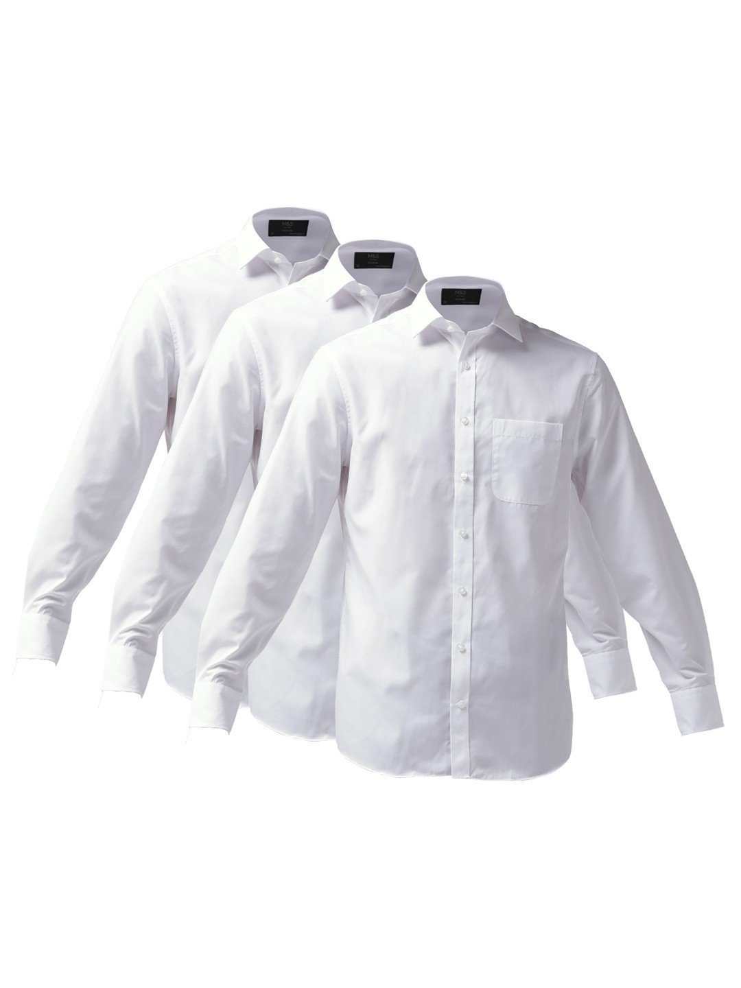 

Pack of 3 Marks & Spencer Men White Regular Fit Solid Casual Shirts