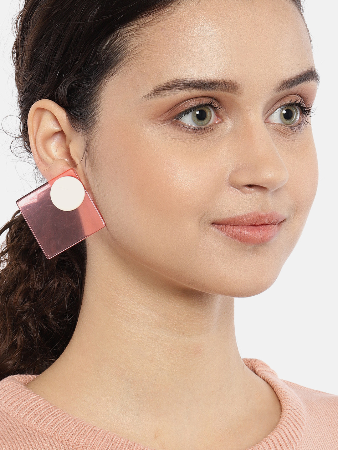 

Ayesha Pink Oversized Neon Acrylic Geometric Drop Earrings