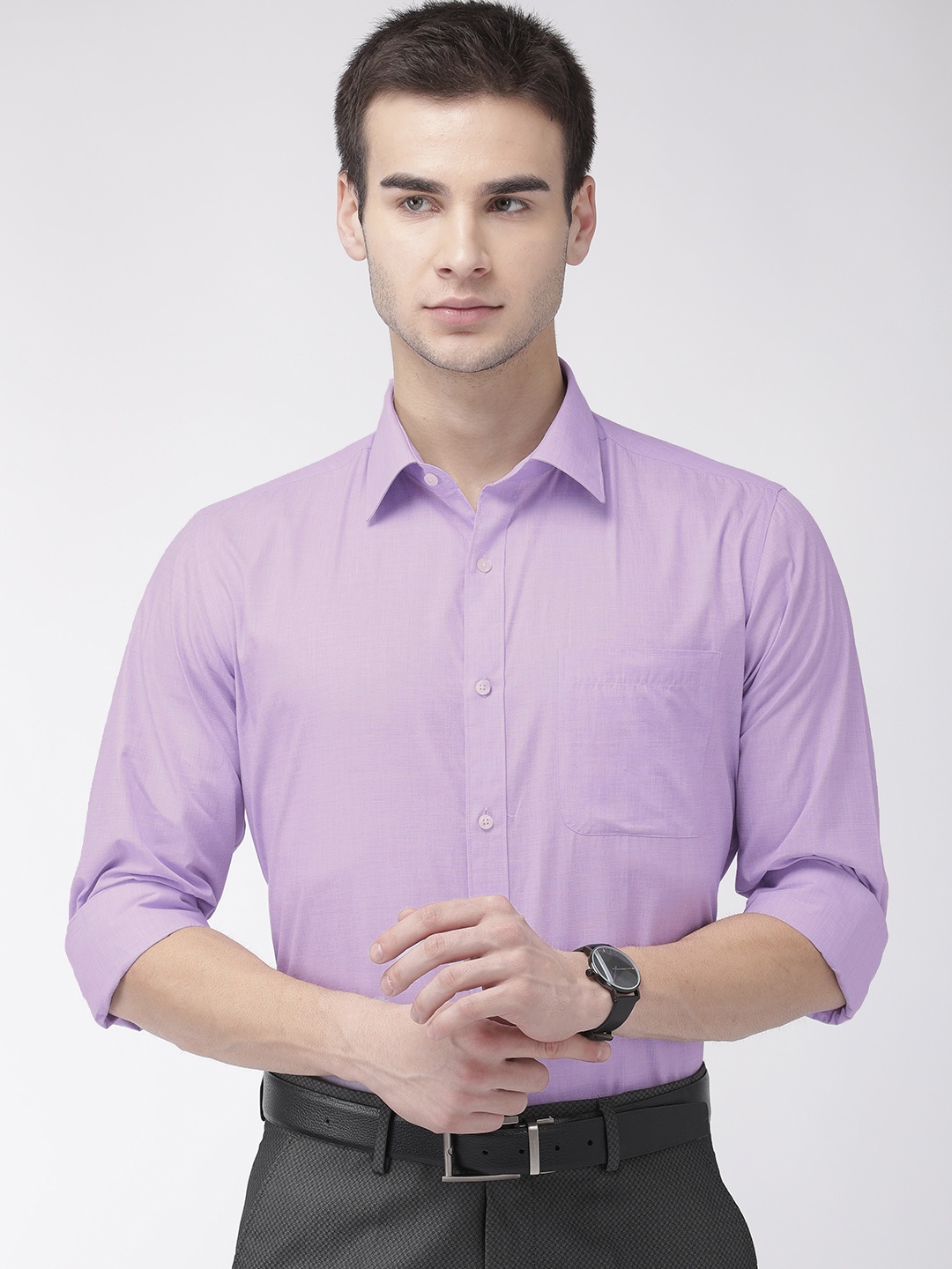 

Raymond Men Violet Solid Slim Fit Formal Shirt