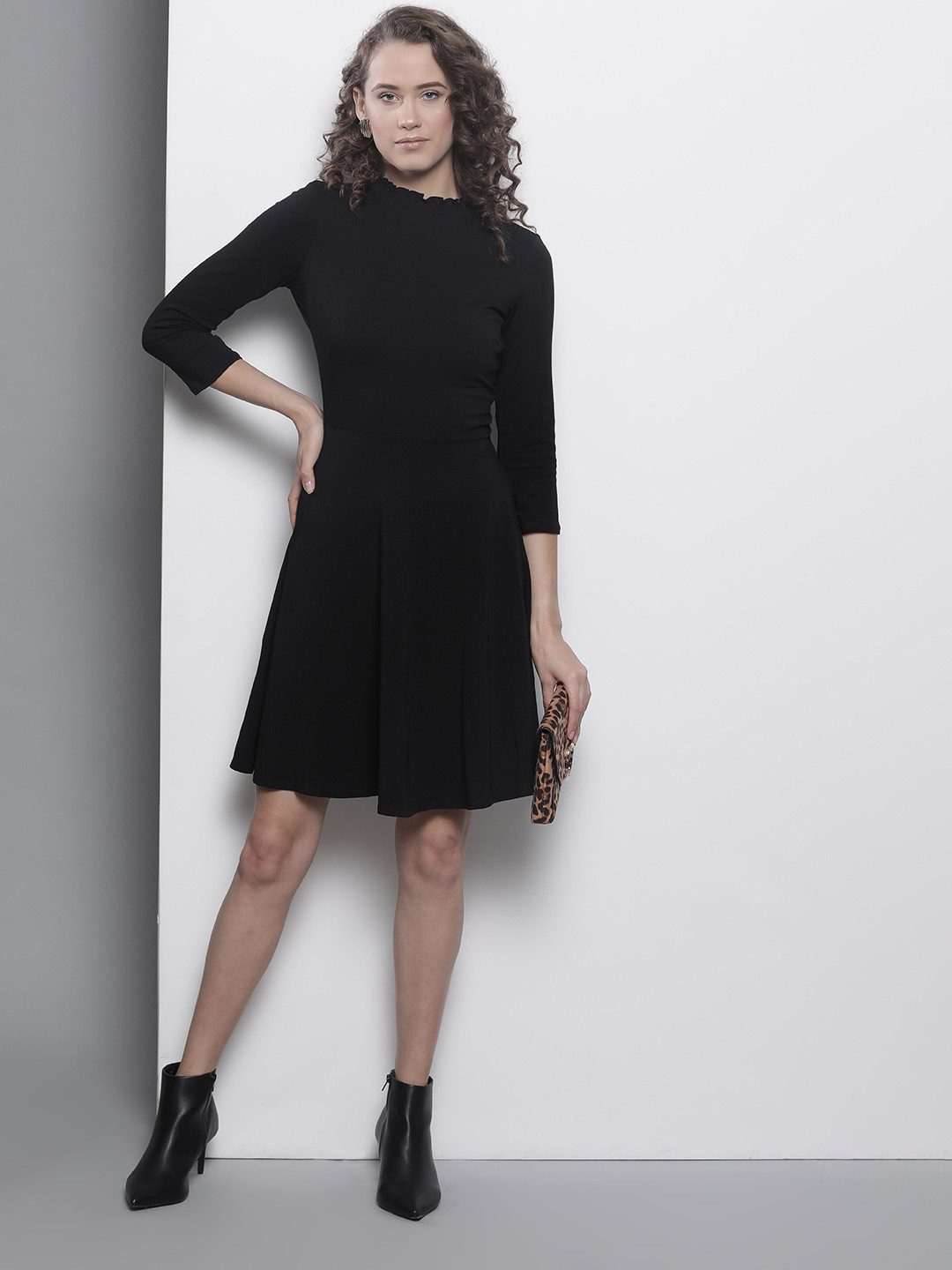 

DOROTHY PERKINS Women Black Solid A-Line Dress