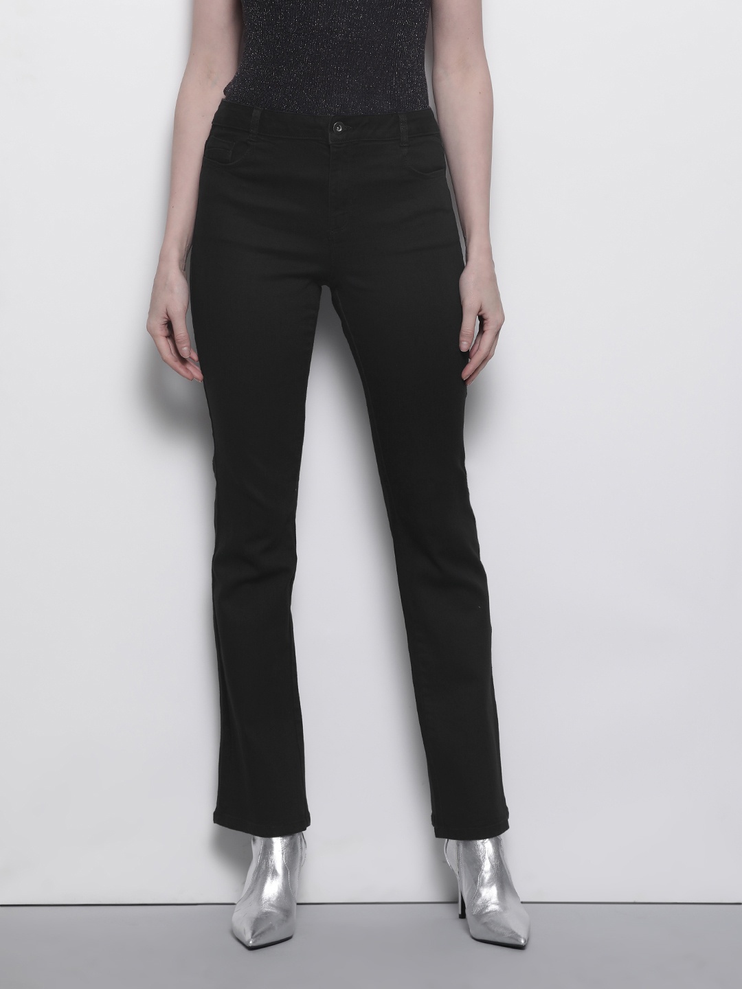 

DOROTHY PERKINS Women Black Ellis Mid-Rise Clean Look Stretchable Jeans