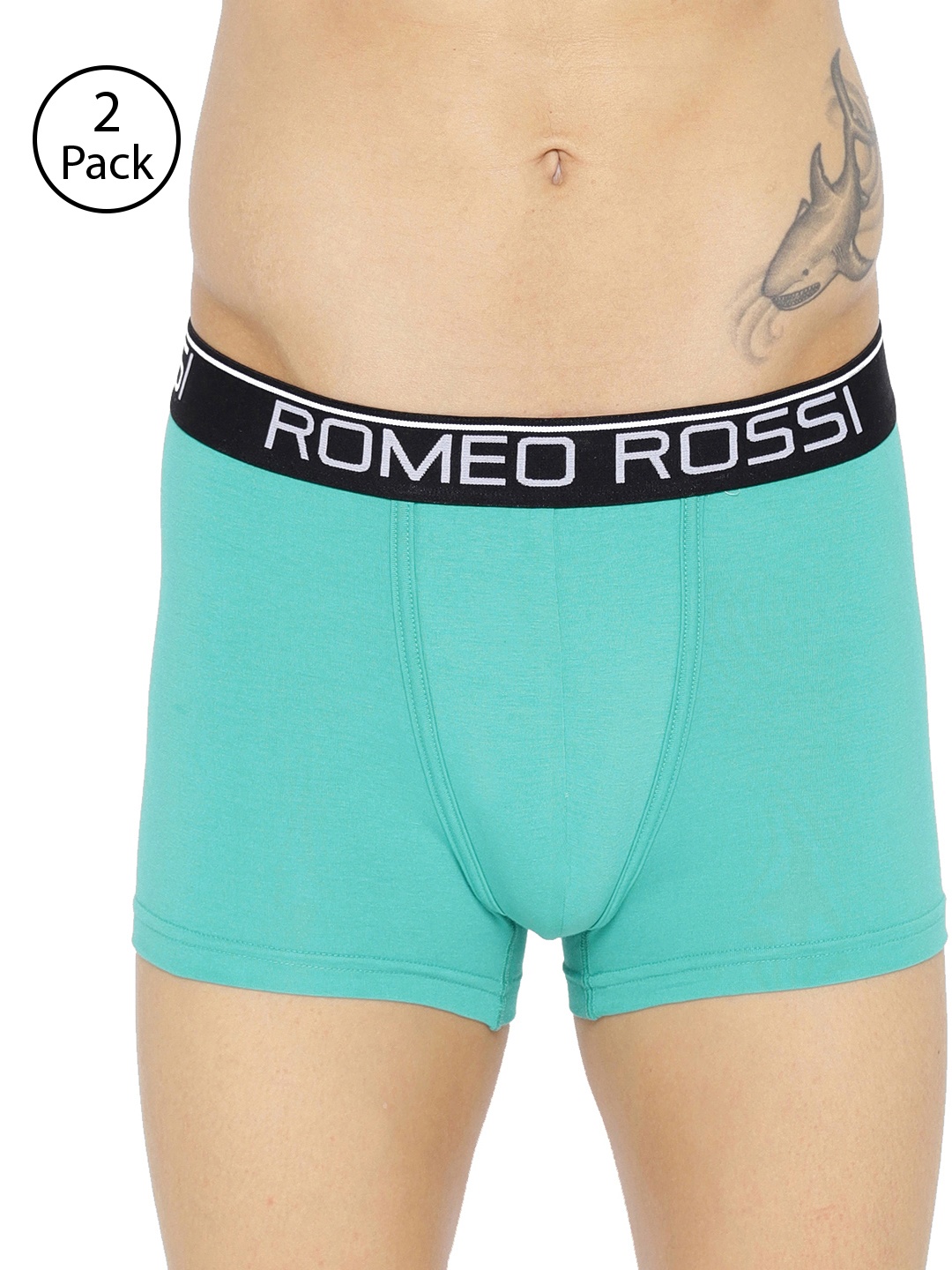 

ROMEO ROSSI Men Pack of 2 Blue Solid Trunks CLTP-2004-RG-2