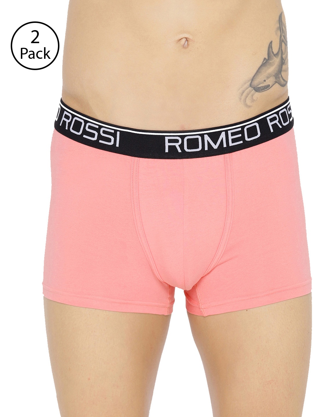 

ROMEO ROSSI Men Pack of 2 Pink Solid Trunks CLTP-2004-PE-2